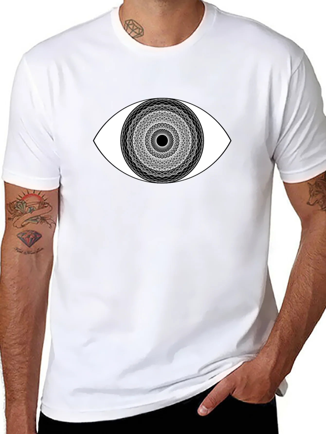 Camiseta Hombre Ojo Geom¨¦trico Algod¨®n