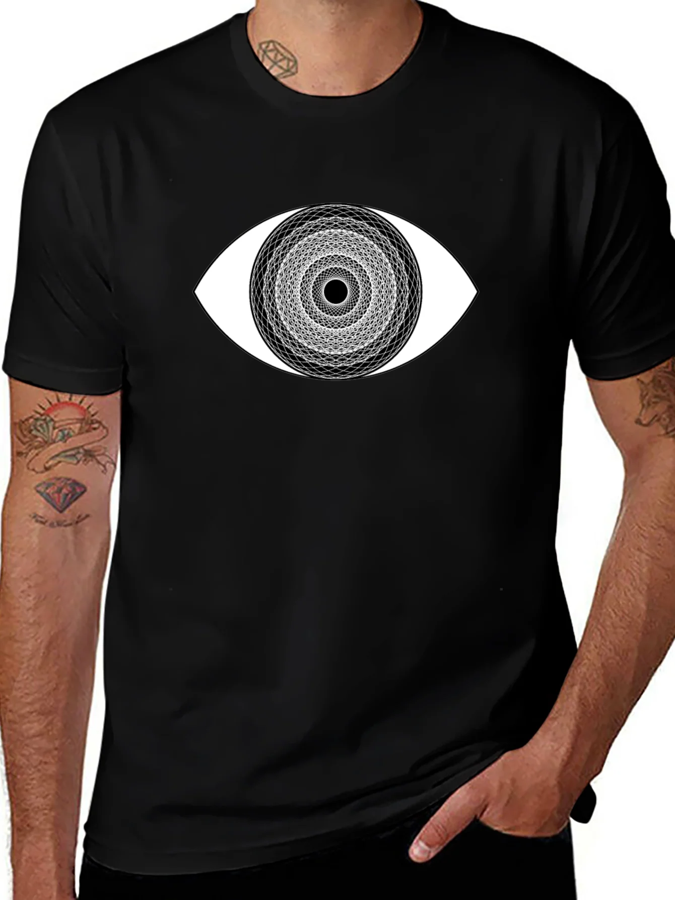 Camiseta Hombre Ojo Geom¨¦trico Algod¨®n