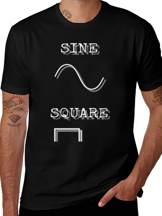 Camiseta Negra Sine Wave Square Wave Geek