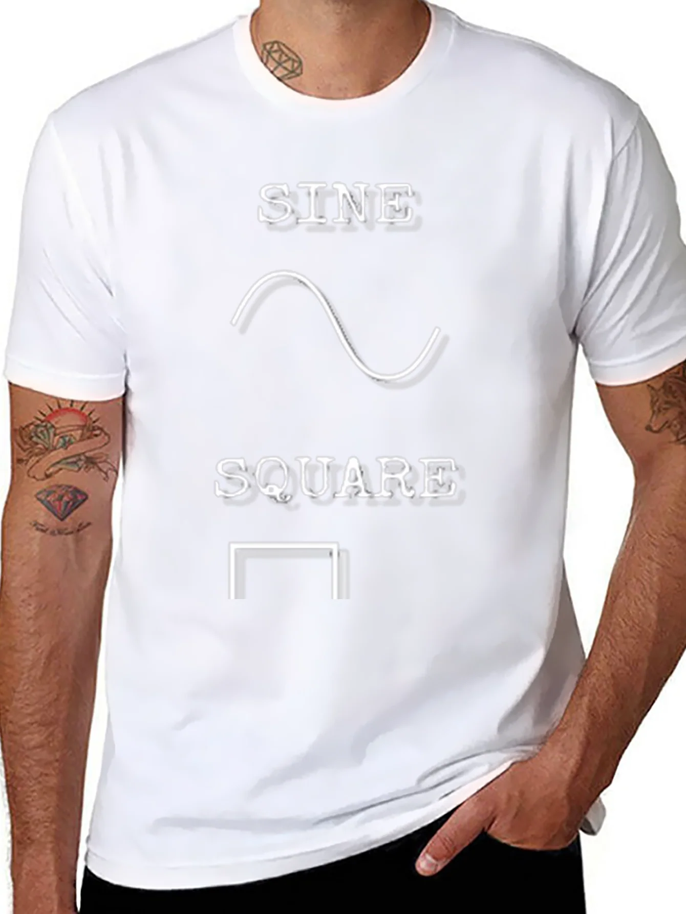 Camiseta Negra Sine Wave Square Wave Geek