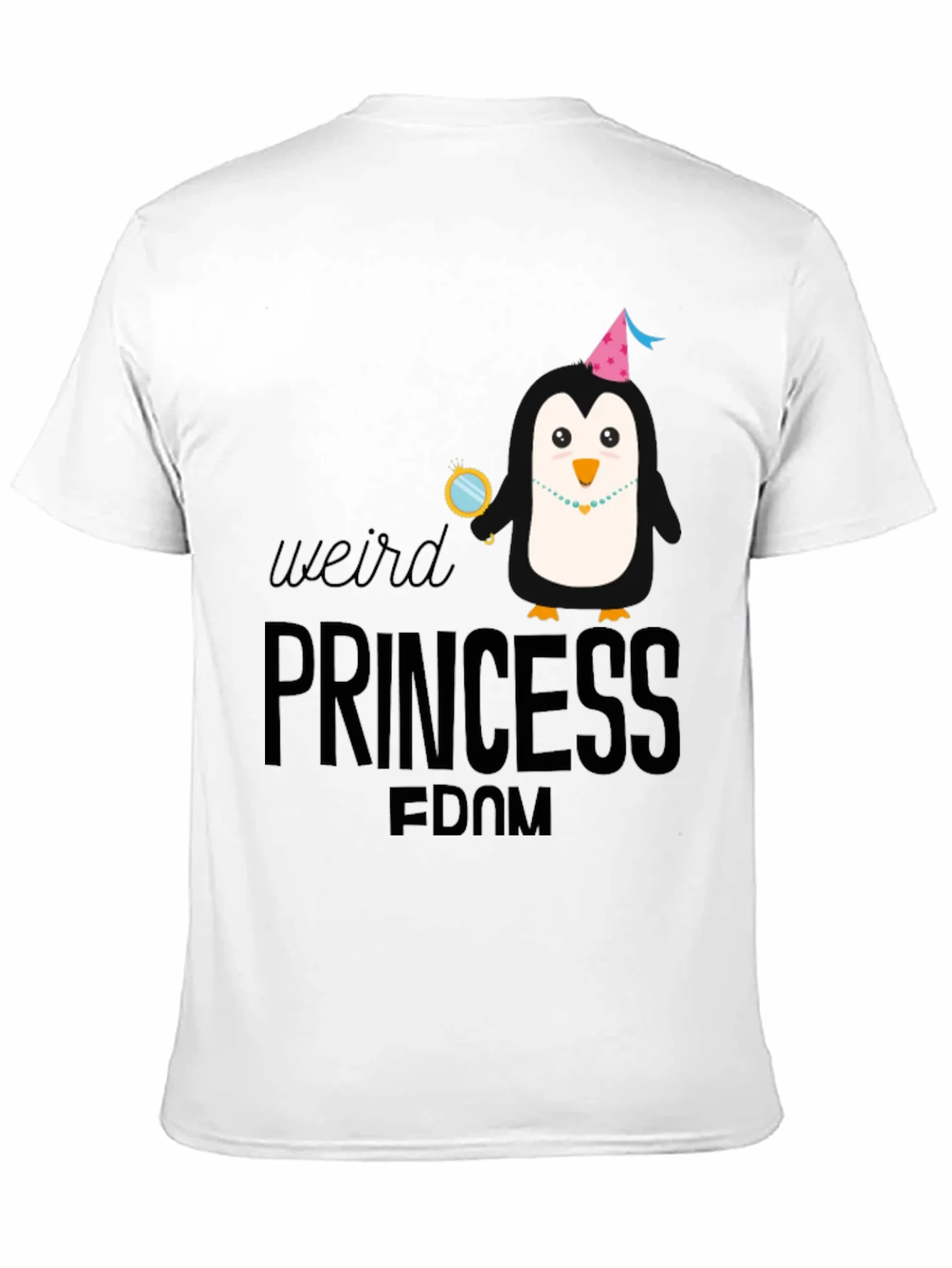 Camiseta Negra con Dise?o de Ping¨¹ino Princesa
