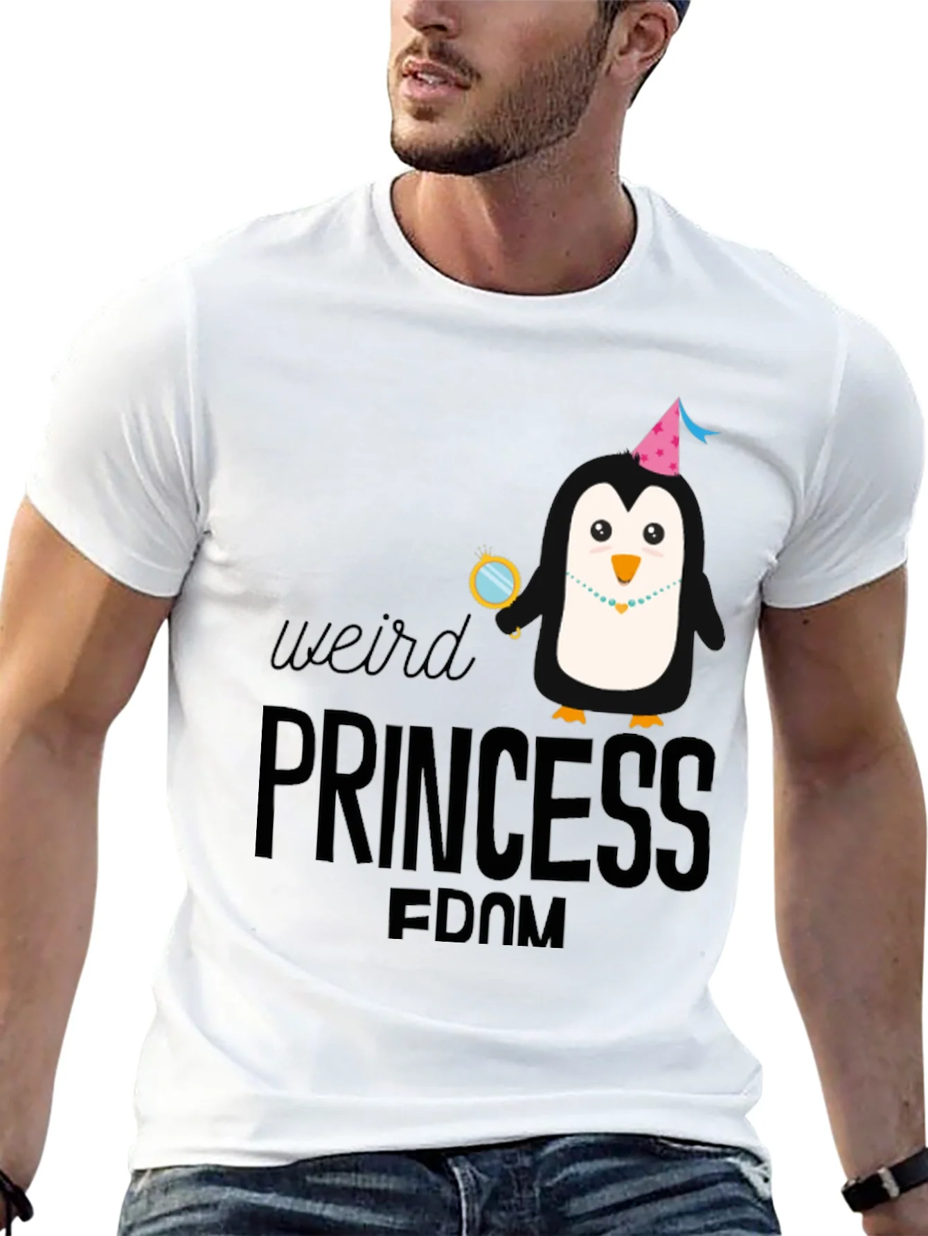 Camiseta Negra con Dise?o de Ping¨¹ino Princesa