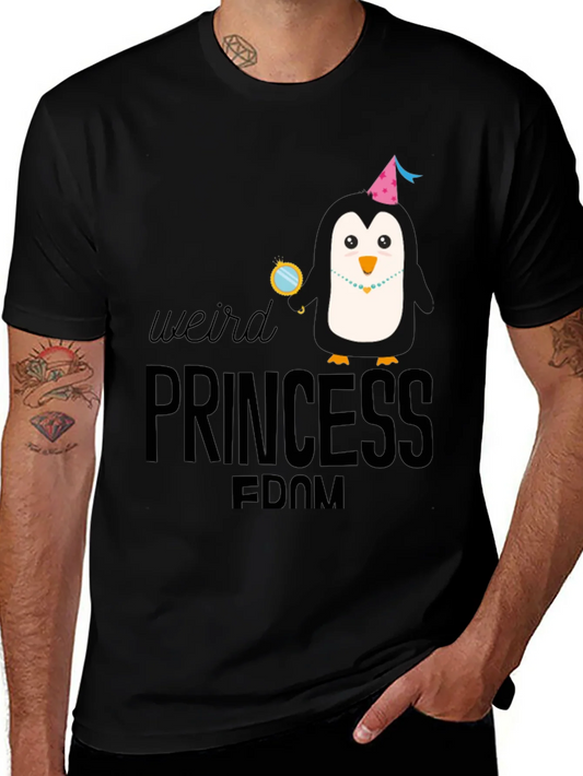 Camiseta Negra con Dise?o de Ping¨¹ino Princesa