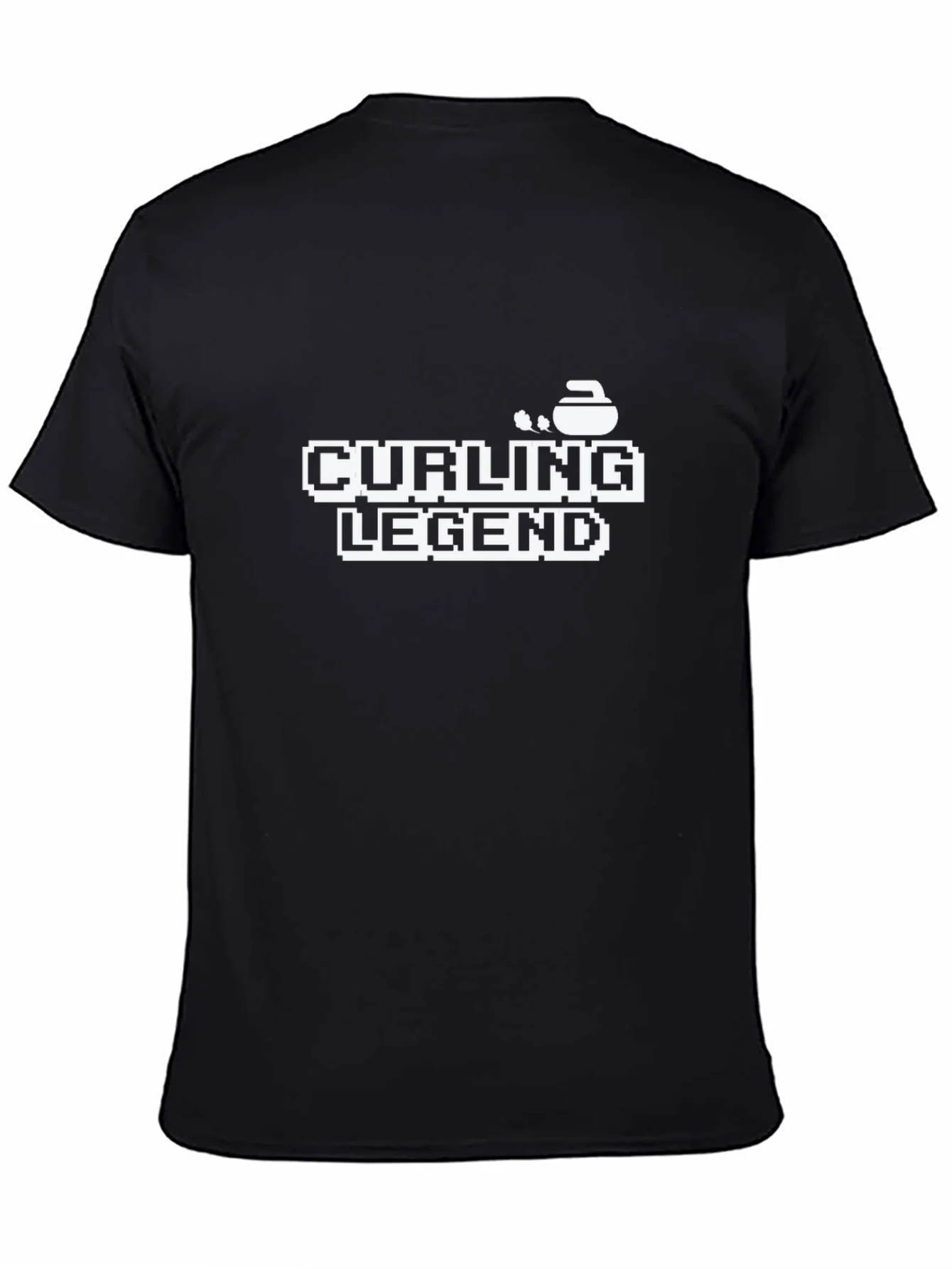 Camiseta Negra Curling Legend - Estilo Retro