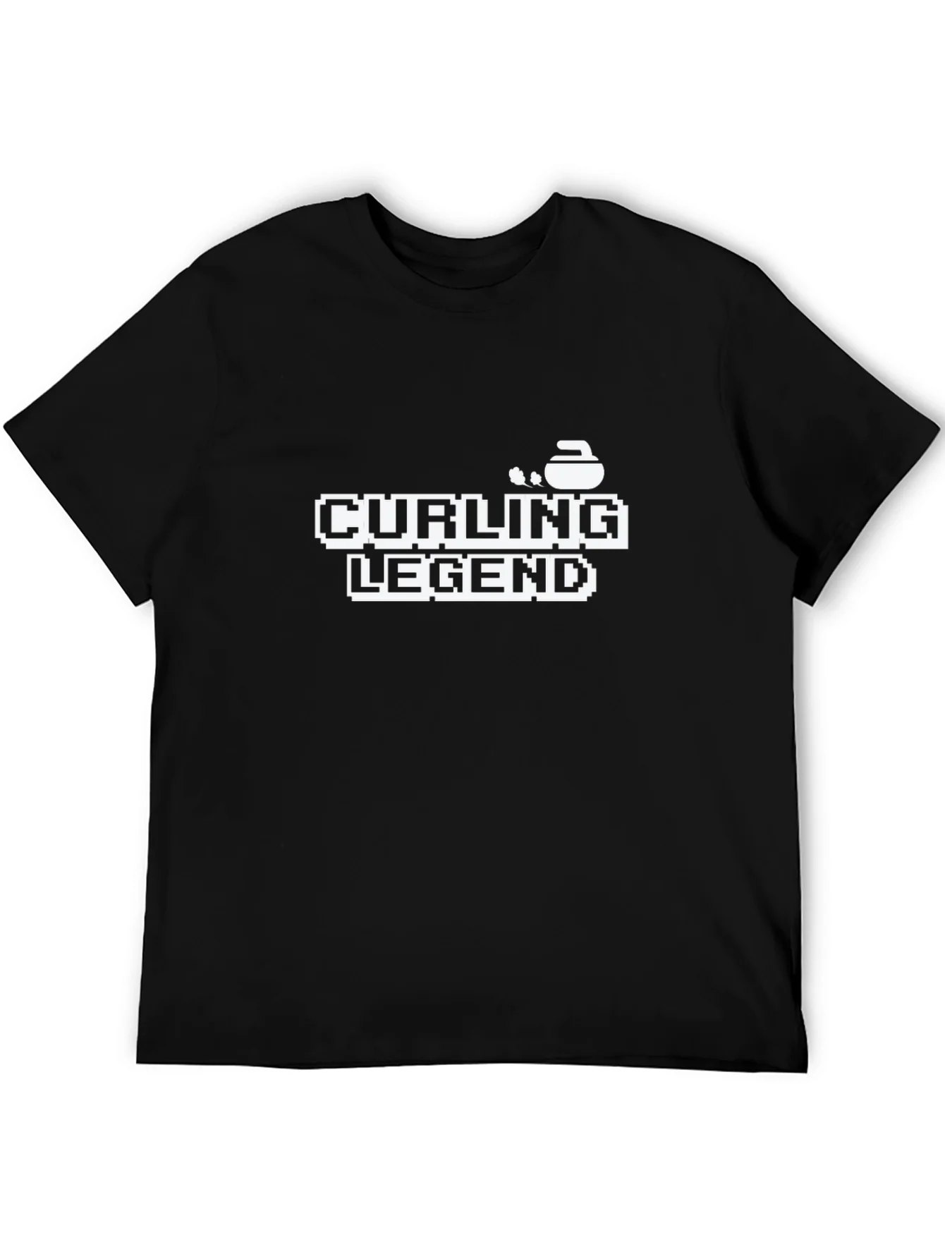 Camiseta Negra Curling Legend - Estilo Retro