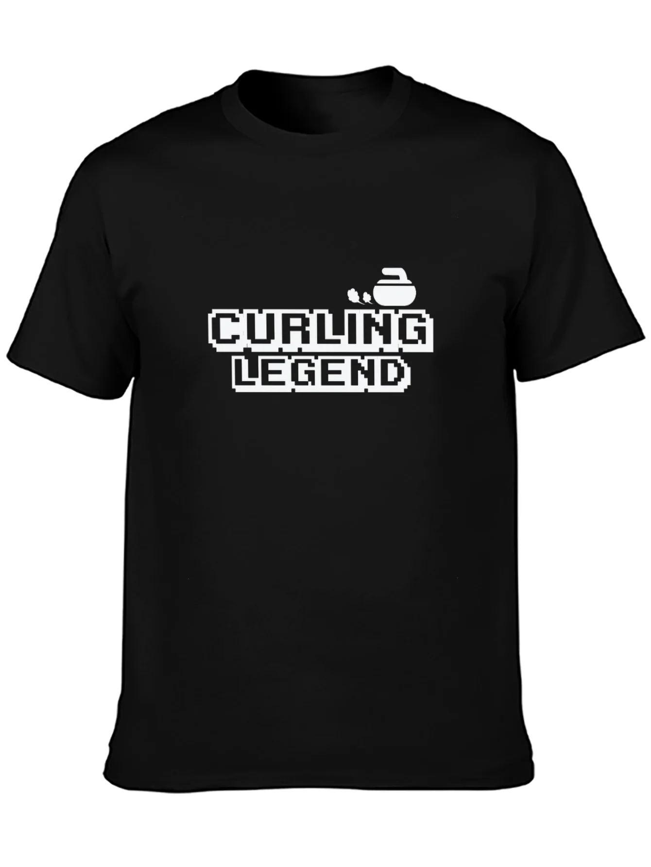 Camiseta Negra Curling Legend - Estilo Retro