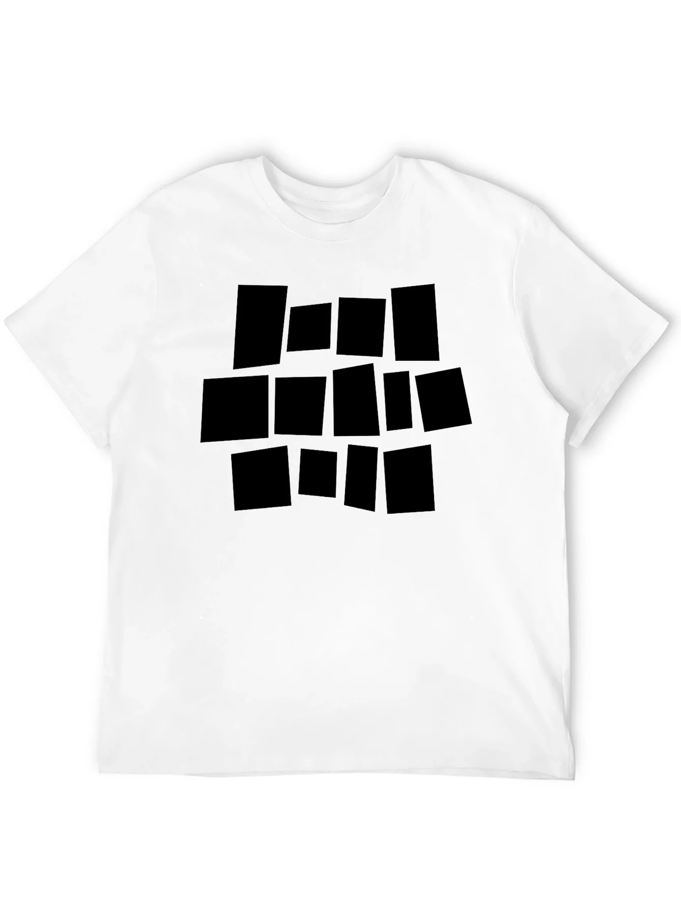 Rebbecca Abstract Geometric Block Print Black T-Shirt