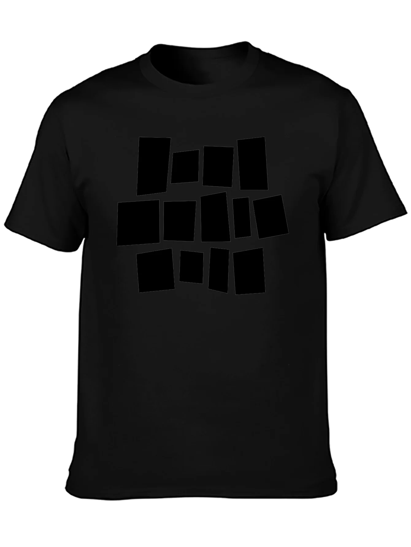 Rebbecca Abstract Geometric Block Print Black T-Shirt