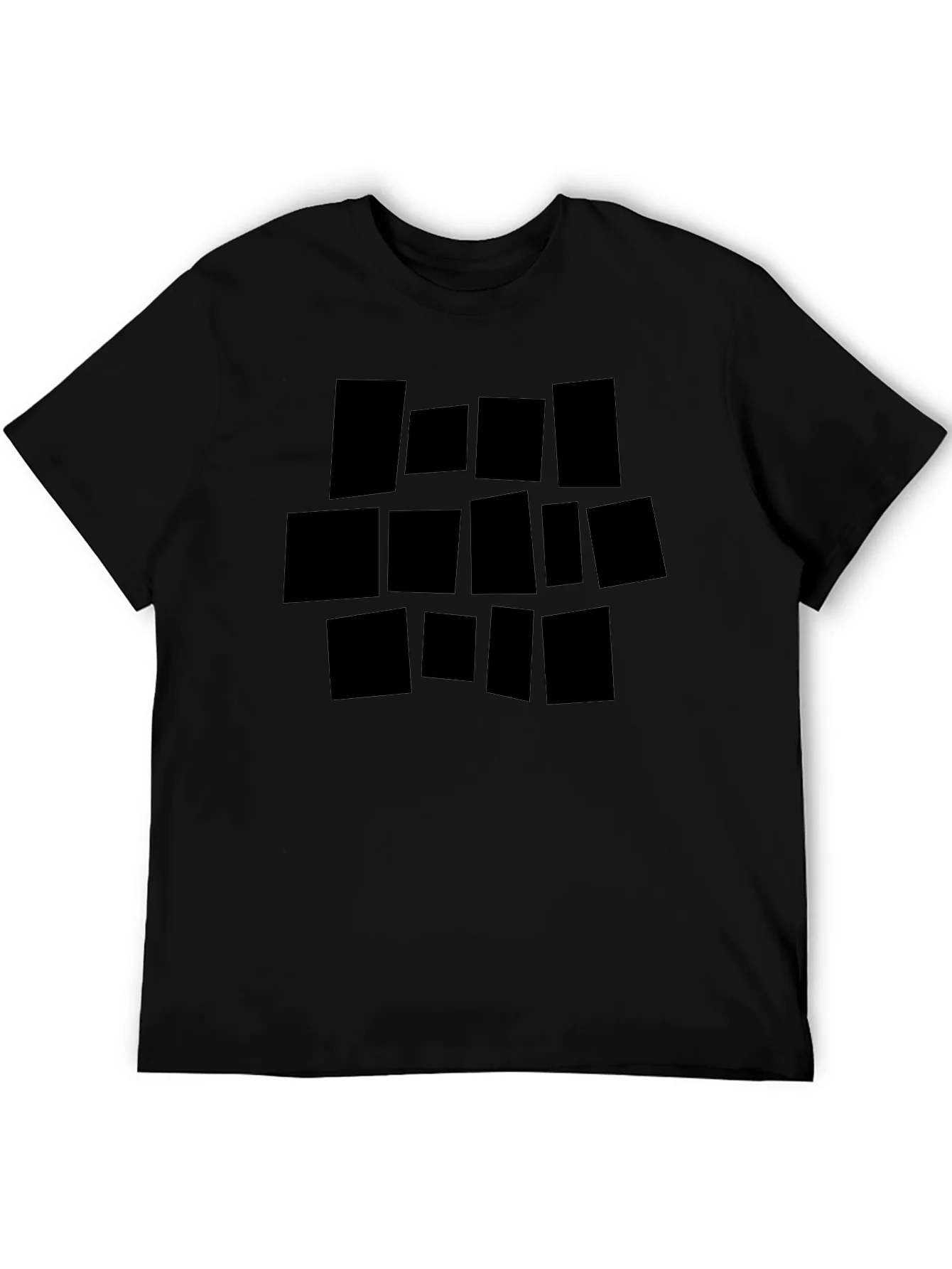 Rebbecca Abstract Geometric Block Print Black T-Shirt