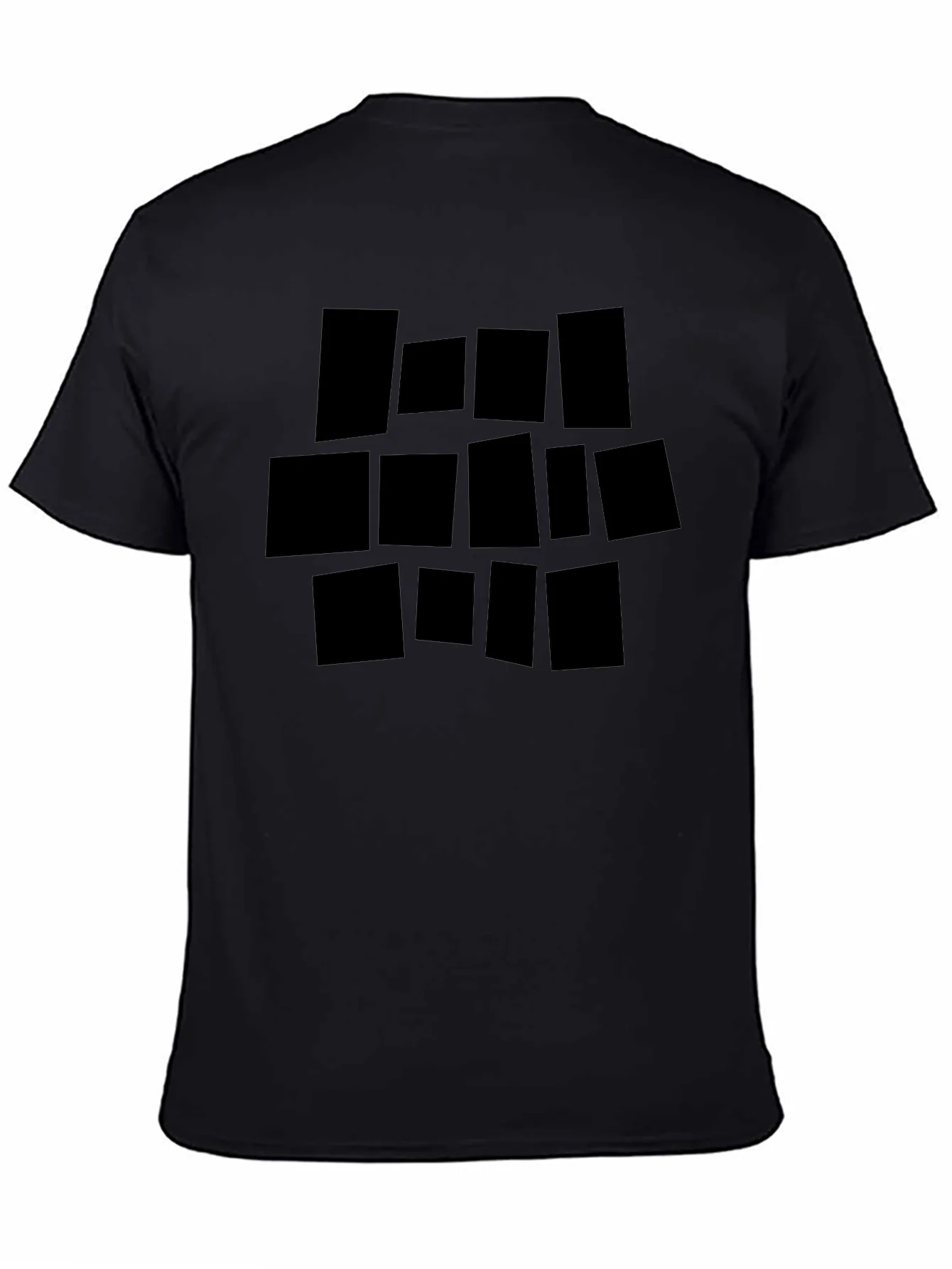 Rebbecca Abstract Geometric Block Print Black T-Shirt
