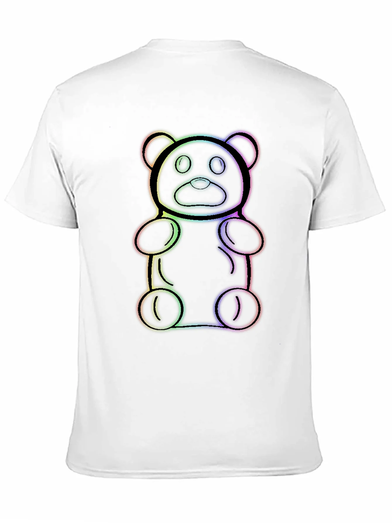 Camiseta Negra con Dise?o de Oso de Gominola Arco¨ªris