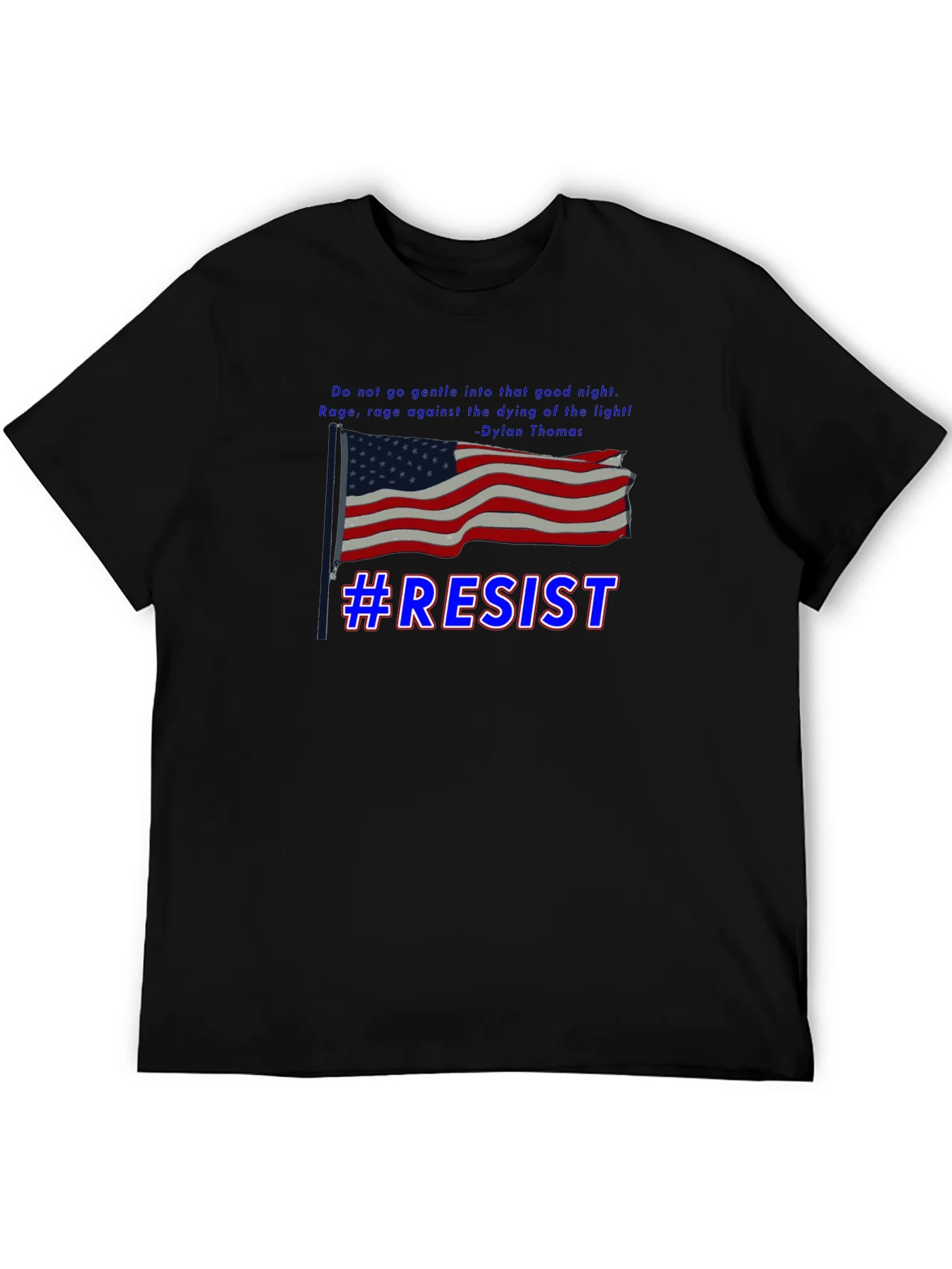 Camiseta Negra #Resist con Bandera Americana