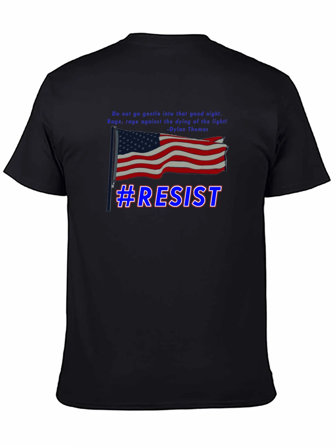 Camiseta Negra #Resist con Bandera Americana