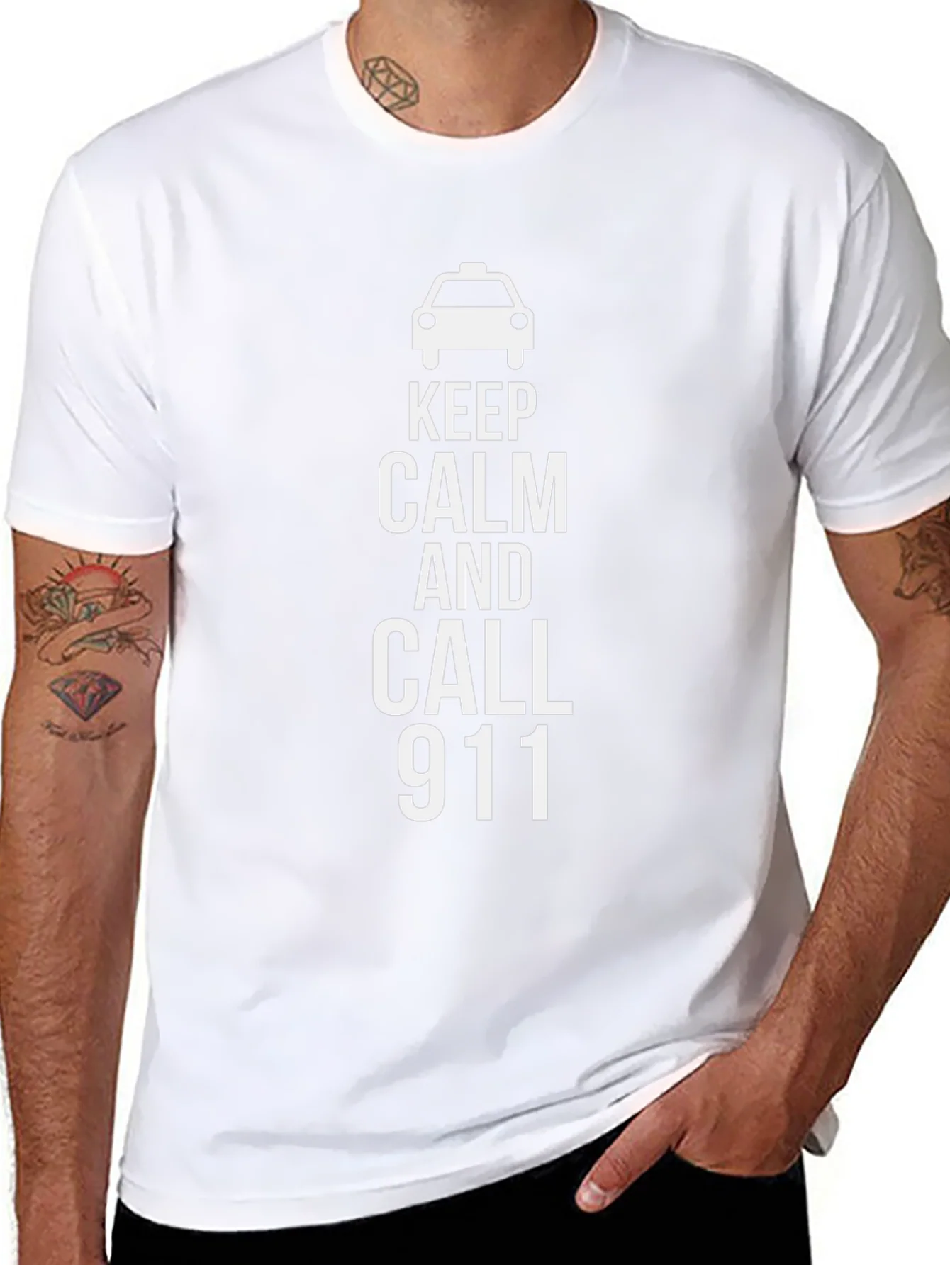 Camiseta Negra Keep Calm and Call 911
