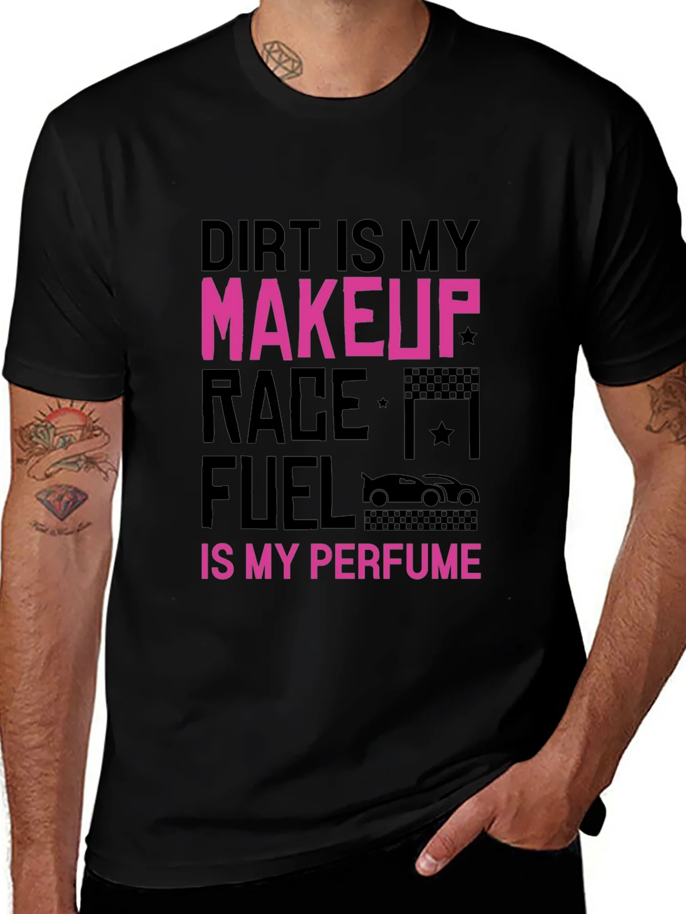 Camiseta Negra Dirt is My Makeup