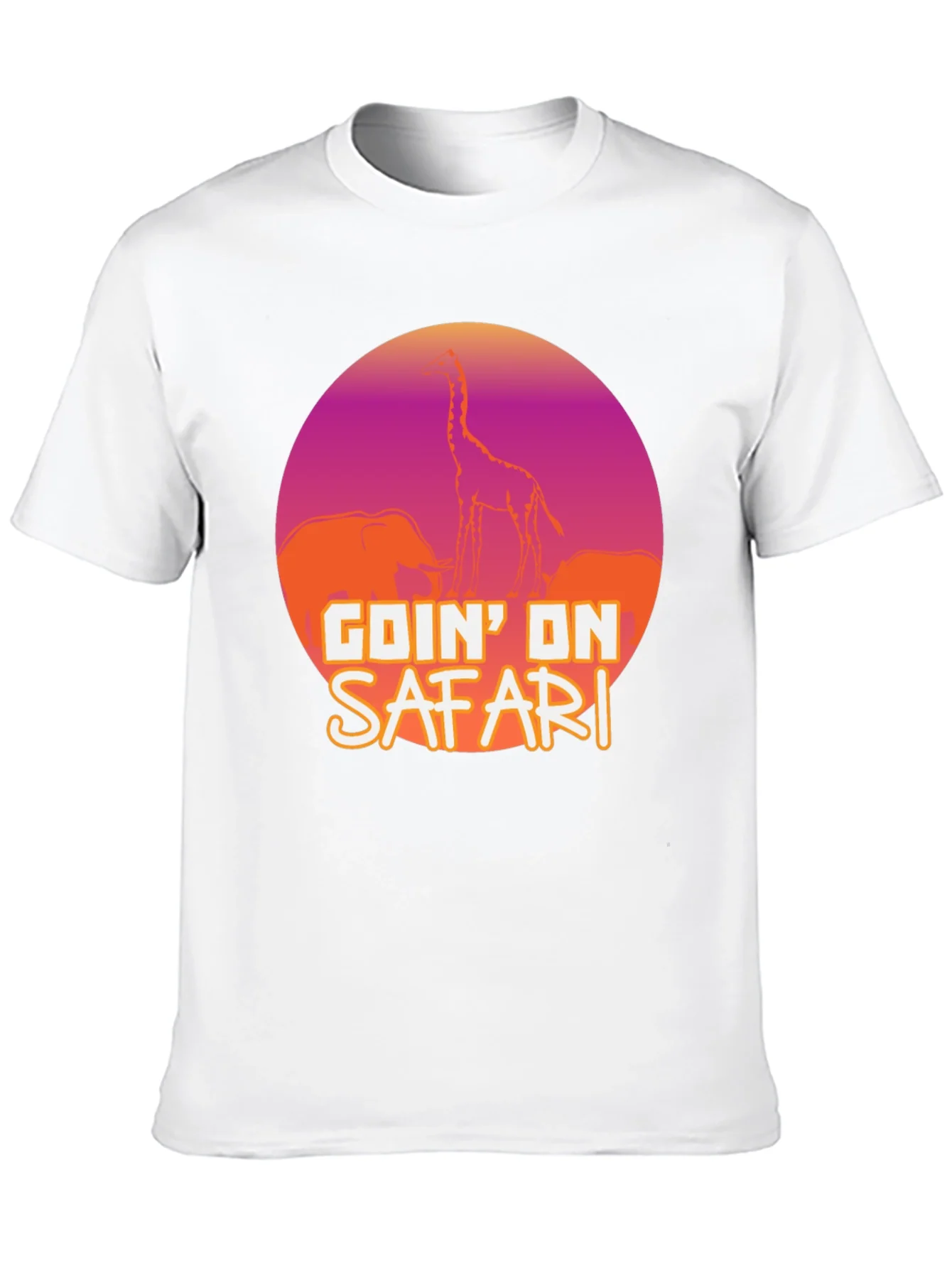 Camiseta Negra Safari Girafa Elefante