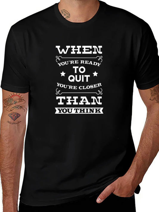 Rebbecca Motivational T-Shirt: Dont Quit! Black Crew Neck Tee