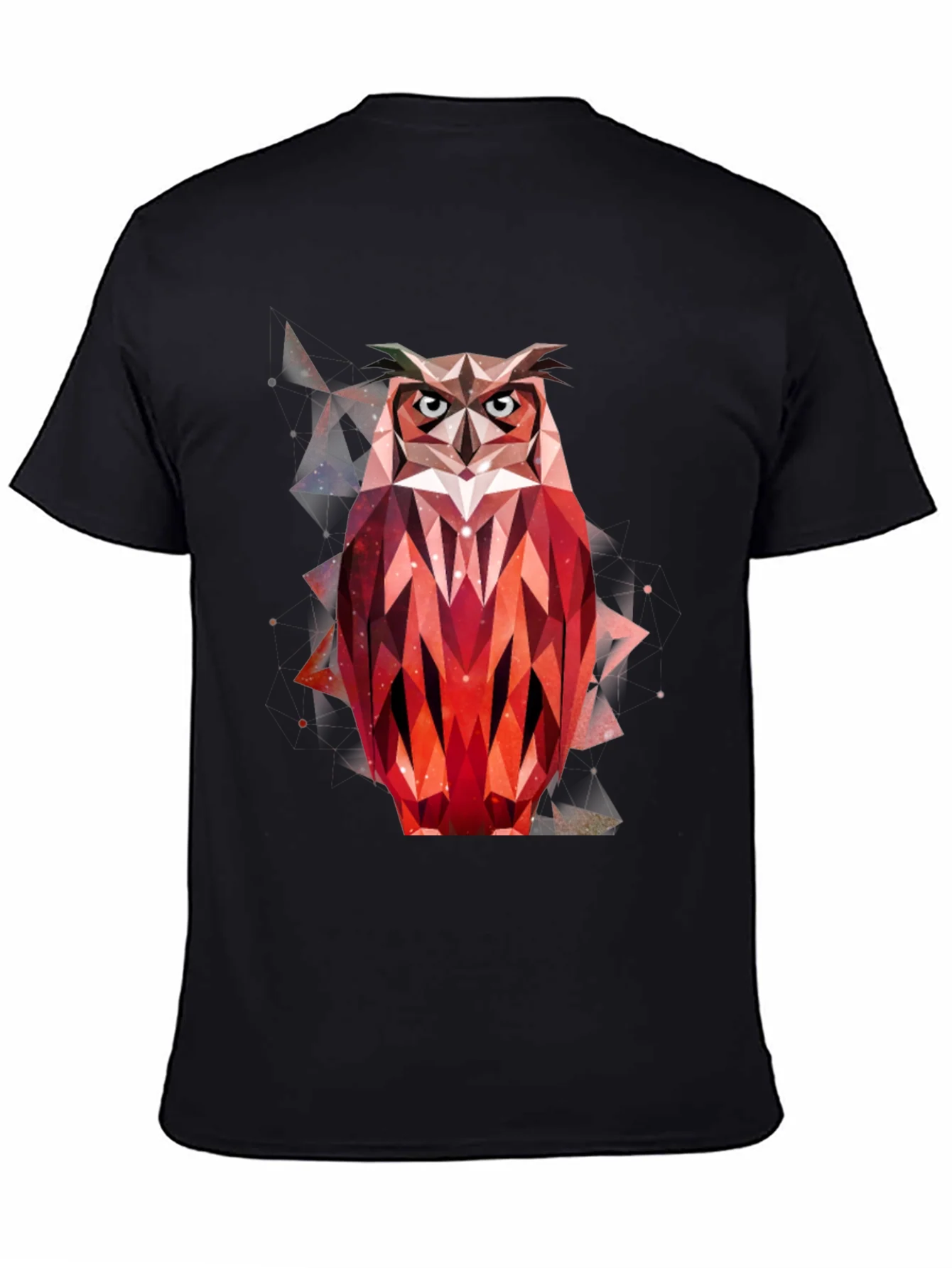 Rebbecca Geometric Owl Graphic T-Shirt - Mens Black Tee
