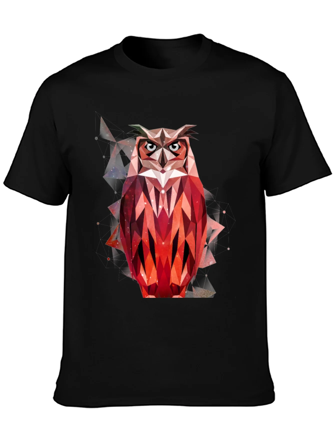 Rebbecca Geometric Owl Graphic T-Shirt - Mens Black Tee
