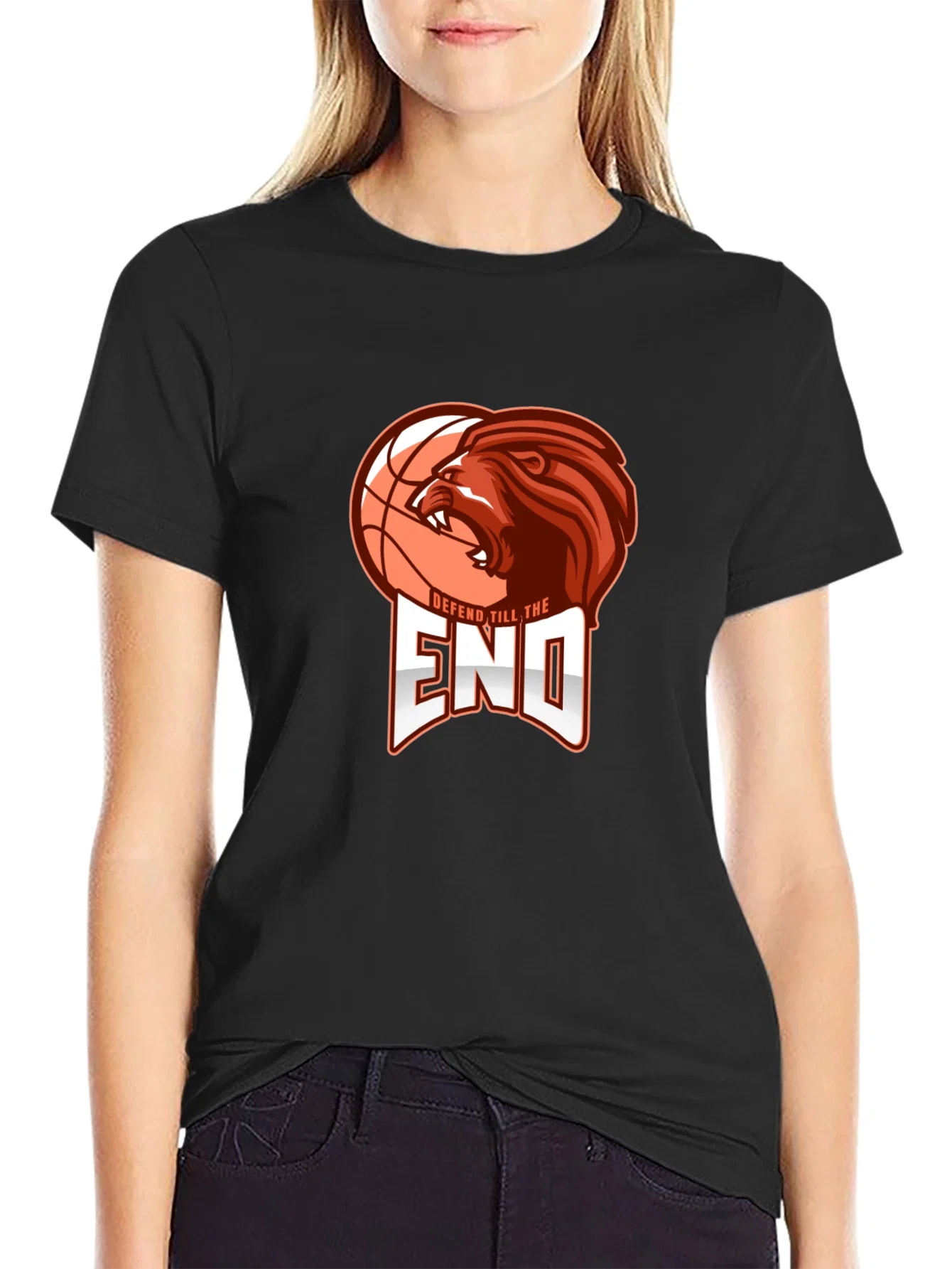 Rebbecca Defend Till the End Lion Basketball Graphic Tee