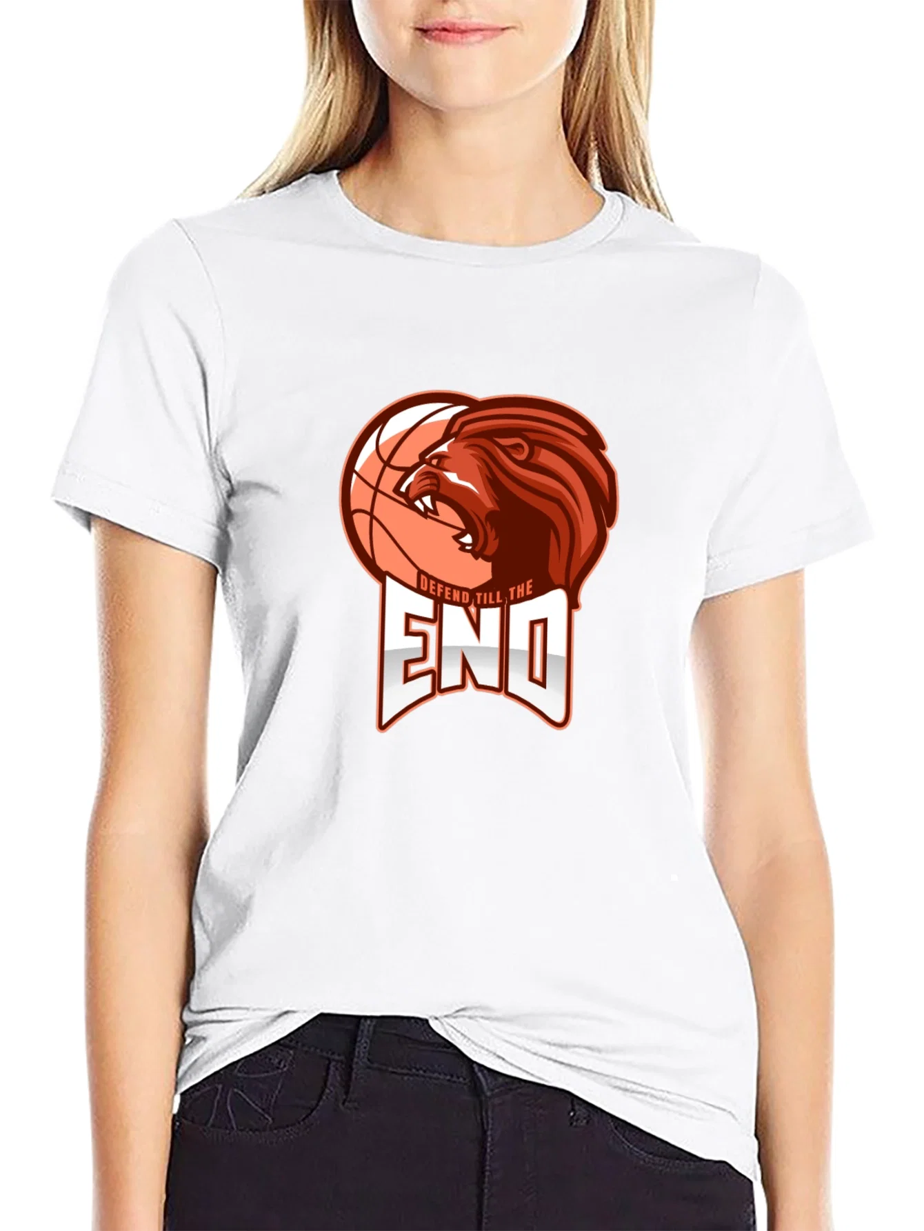 Rebbecca Defend Till the End Lion Basketball Graphic Tee
