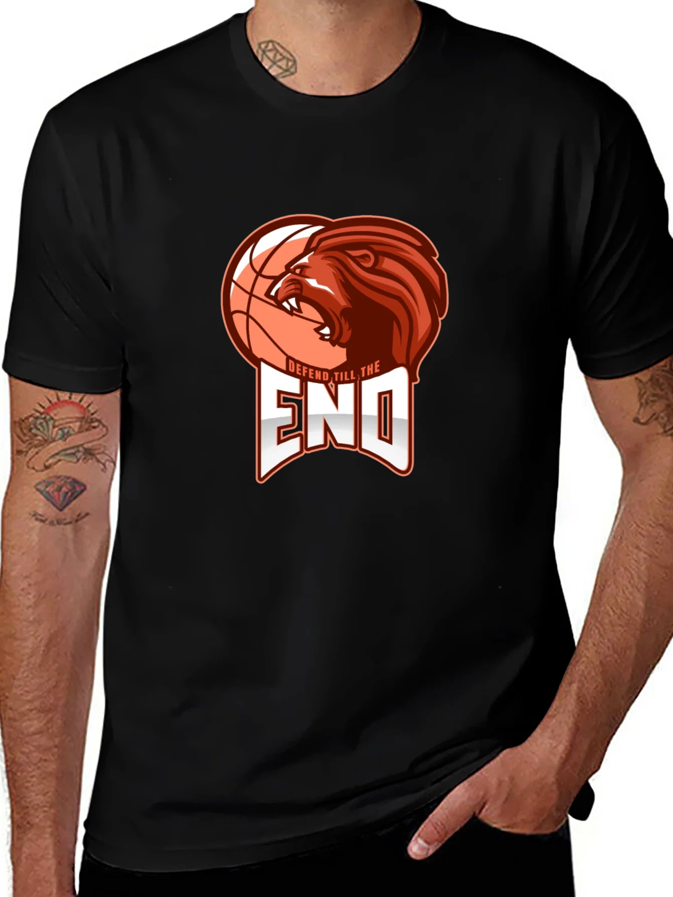 Rebbecca Defend Till the End Lion Basketball Graphic Tee