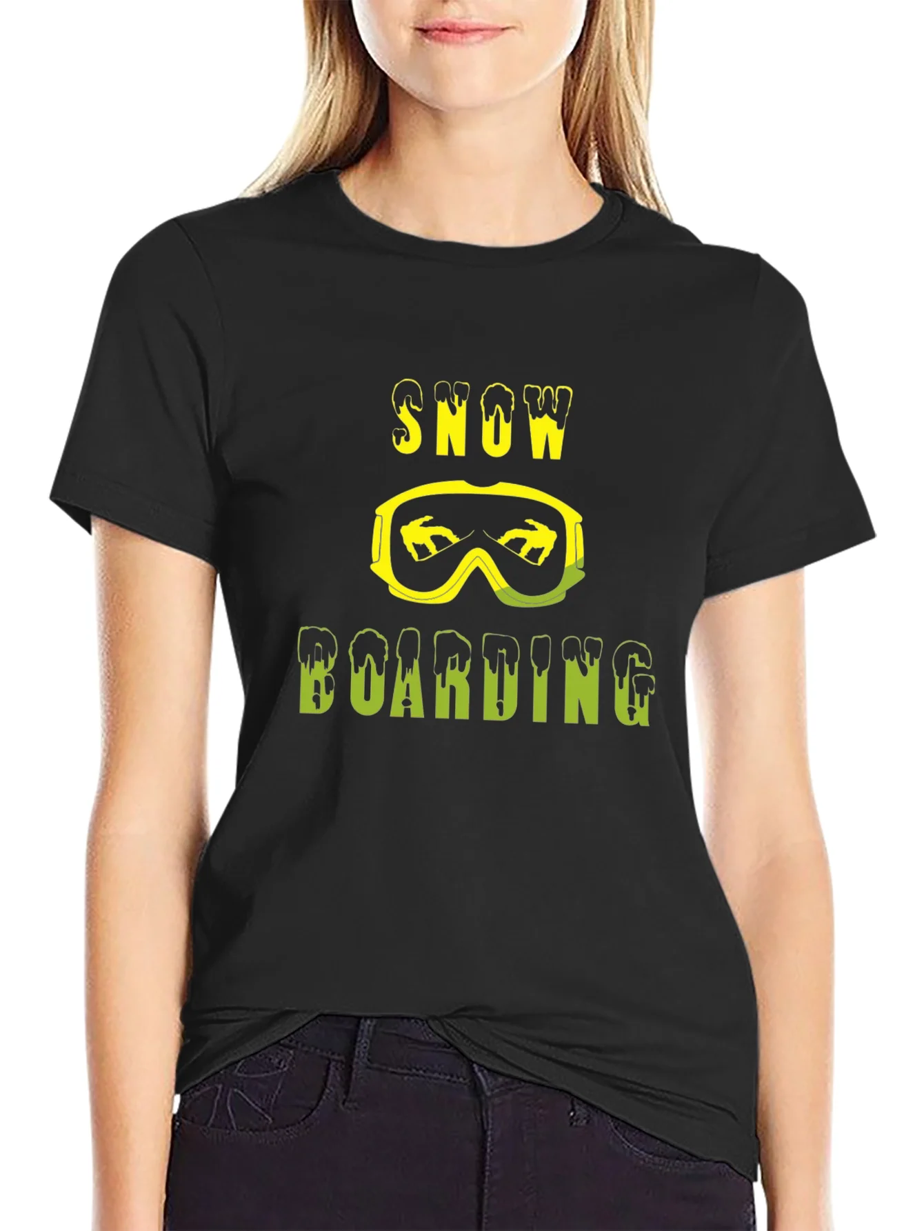 Rebbecca Snowboarding Graphic T-Shirt - Black