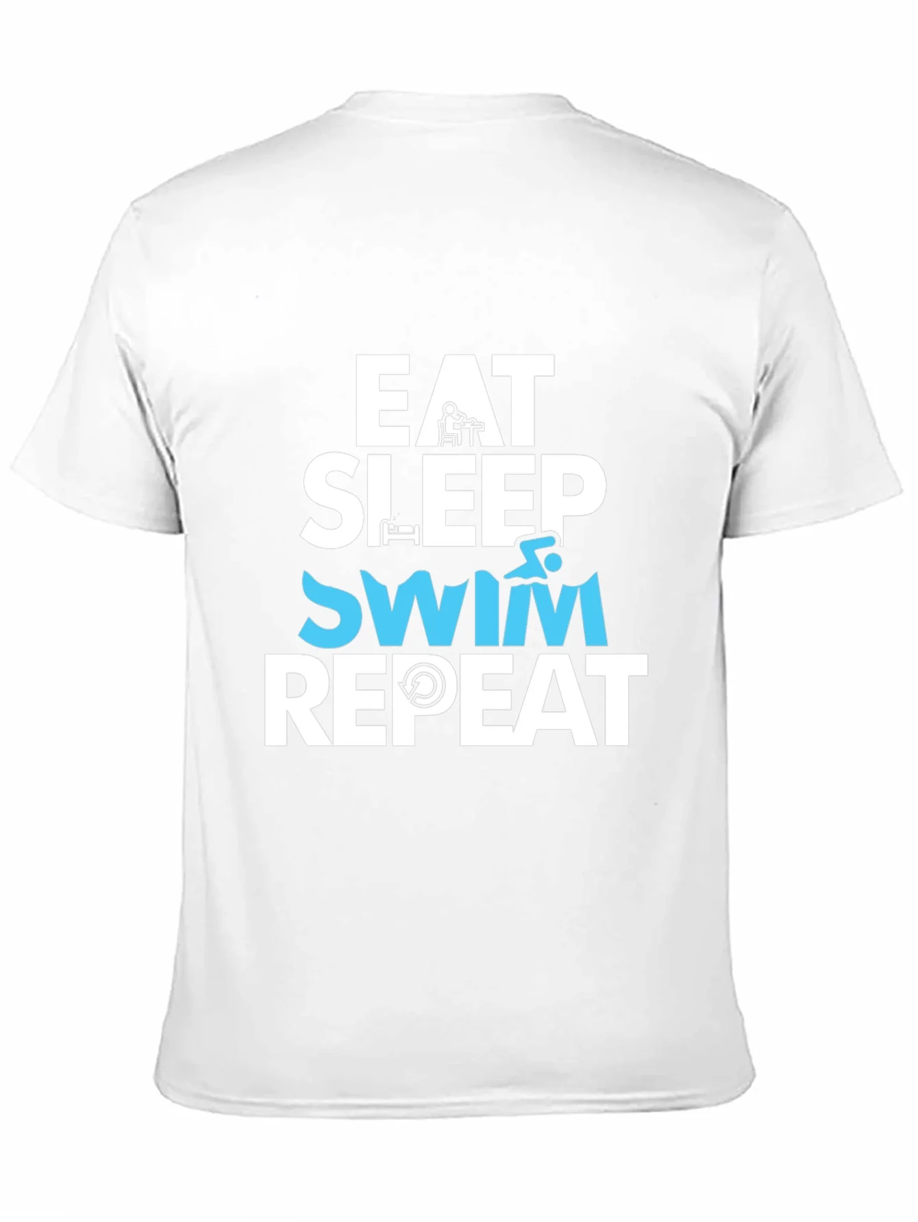Camiseta Hombre Negra - Eat Sleep Swim Repeat