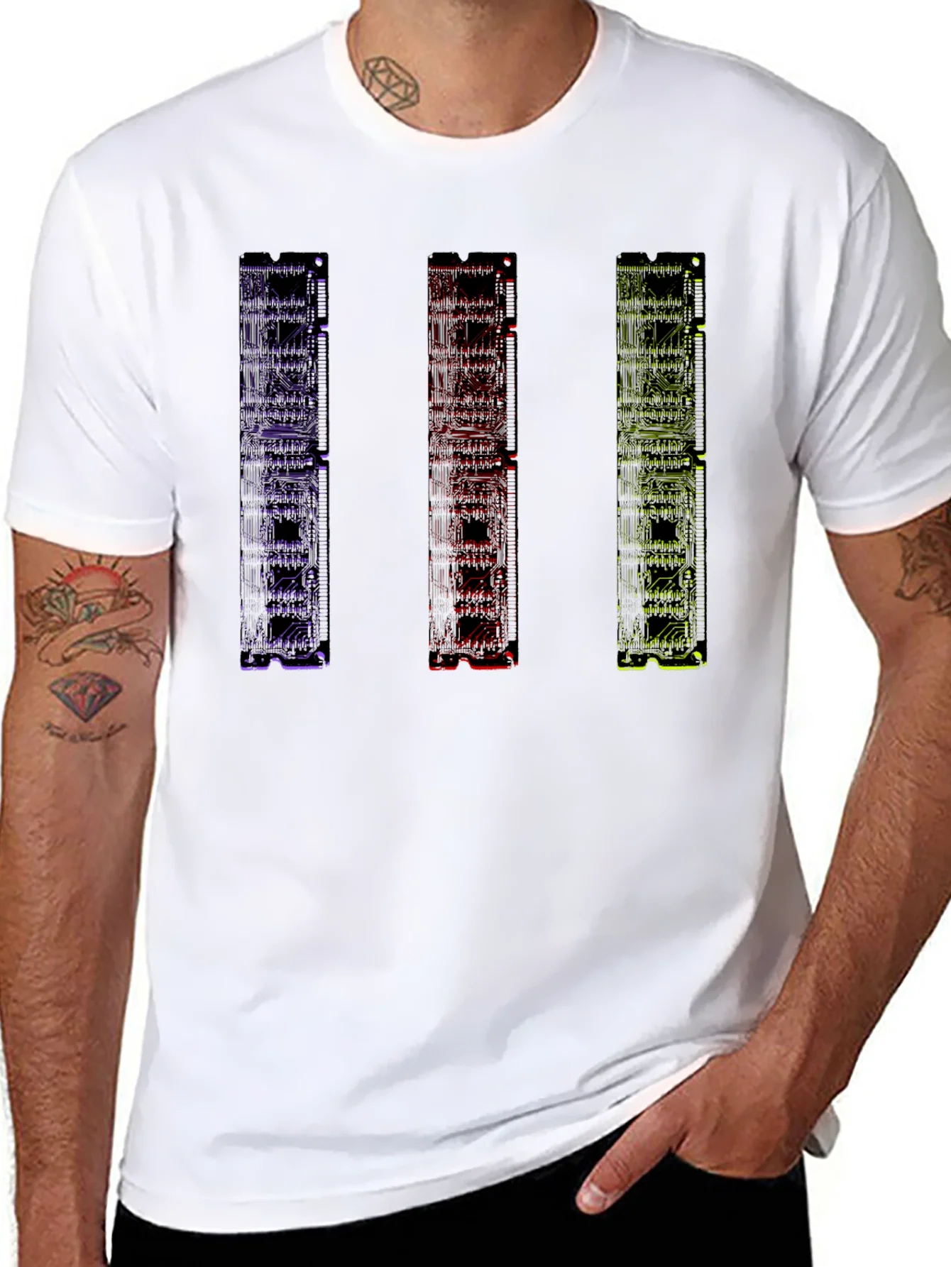 Rebbecca Geometric Circuit Board Mens Graphic T-Shirt
