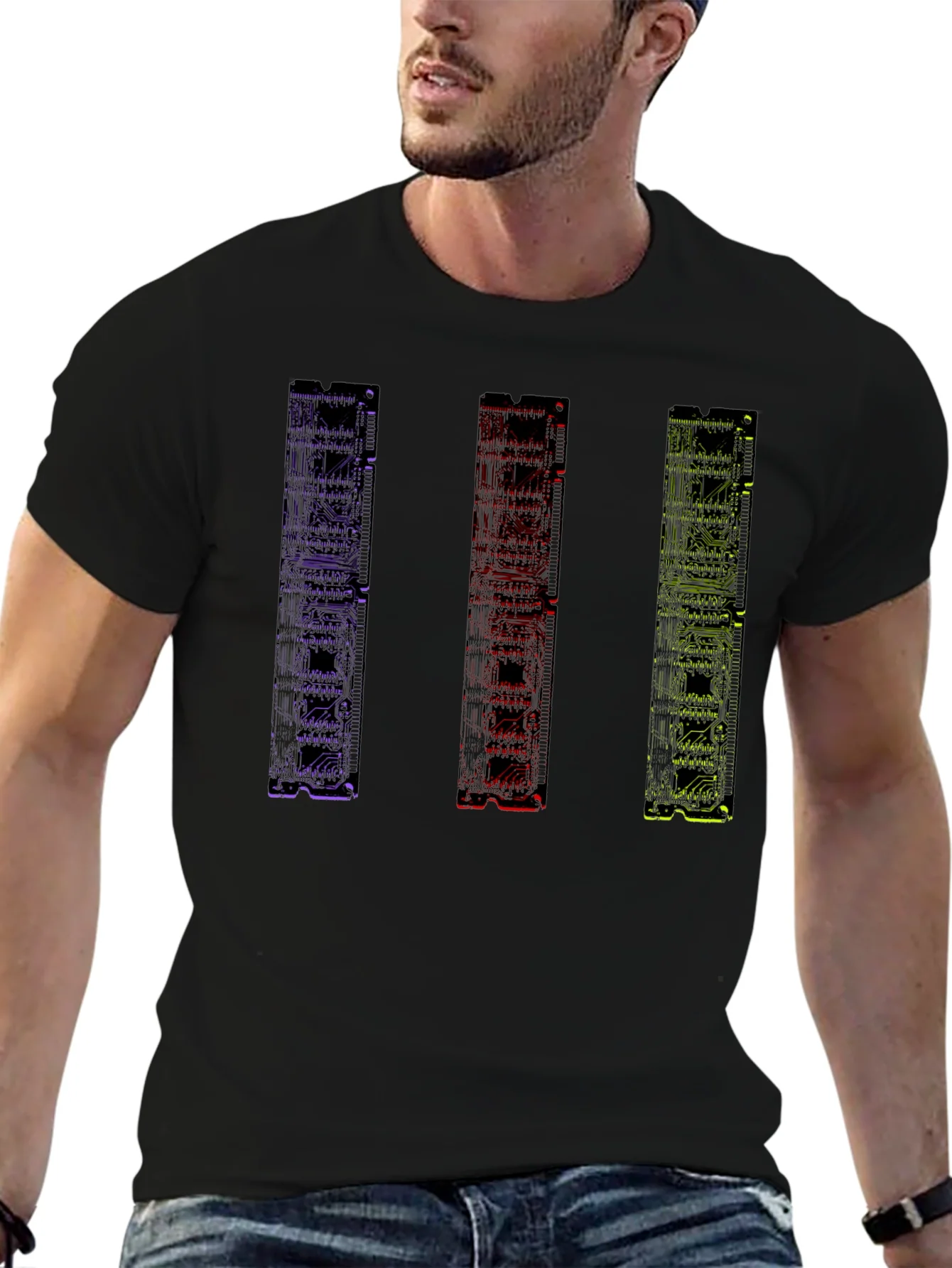 Rebbecca Geometric Circuit Board Mens Graphic T-Shirt