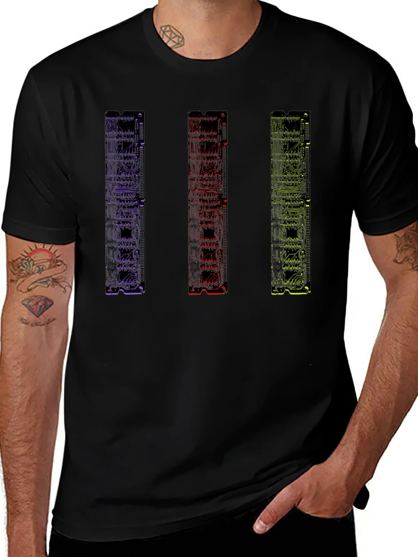 Rebbecca Geometric Circuit Board Mens Graphic T-Shirt