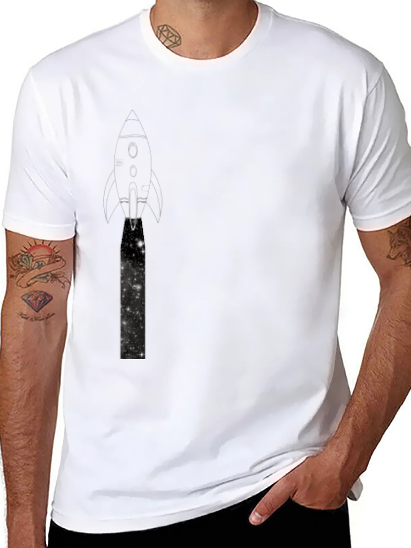 Rebbecca Rocket Launch Graphic Black T-Shirt