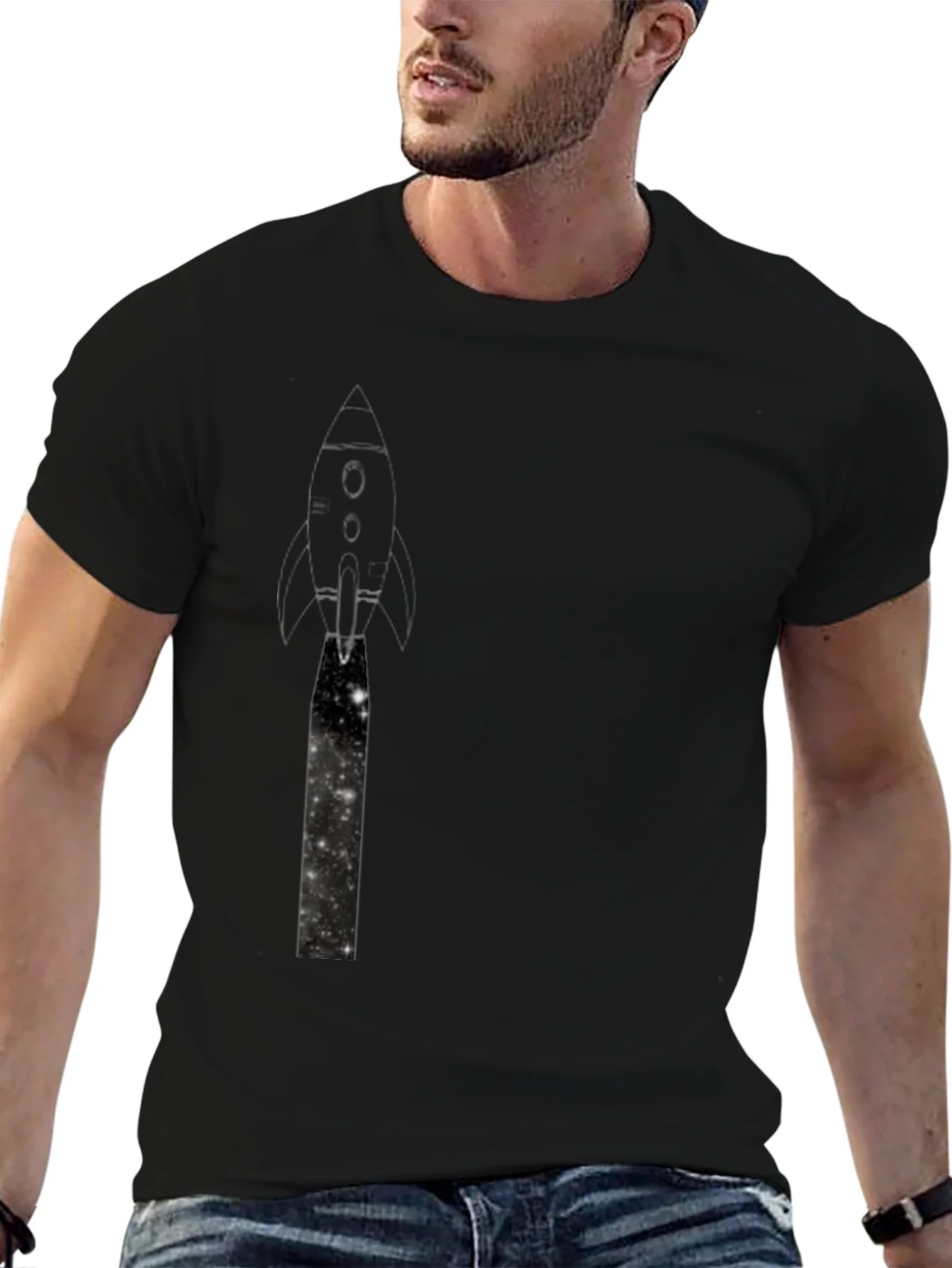 Rebbecca Rocket Launch Graphic Black T-Shirt