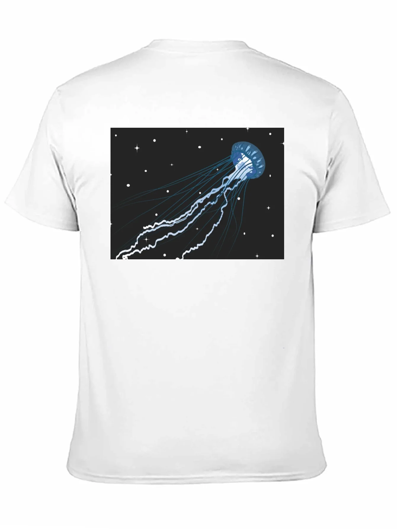 Camiseta Negra con Dise?o de Medusa Espacial