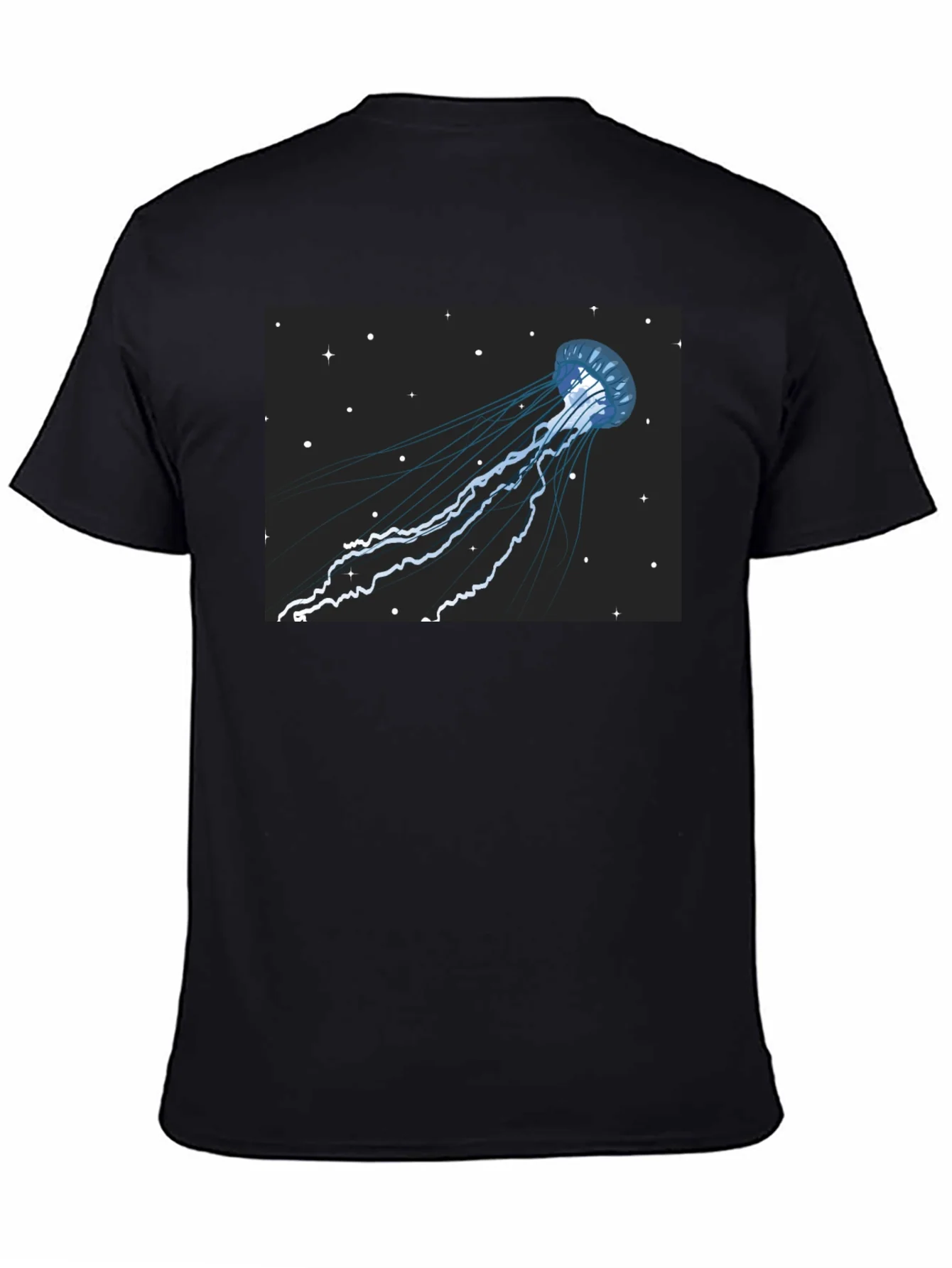 Camiseta Negra con Dise?o de Medusa Espacial