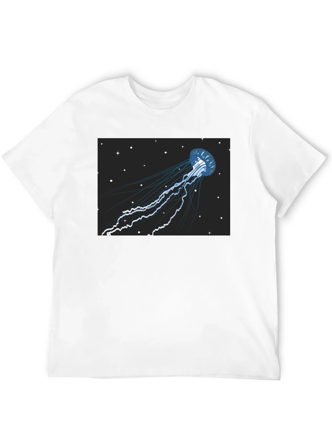 Camiseta Negra con Dise?o de Medusa Espacial