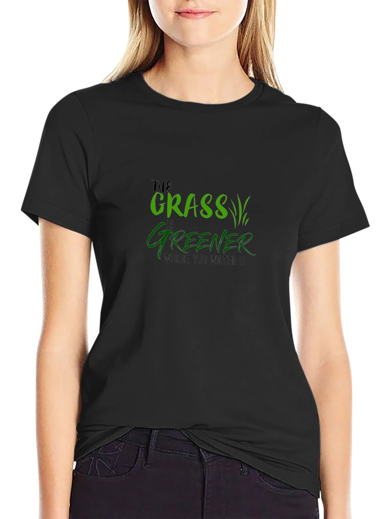 Camiseta Negra con Dise?o de Jardiner¨ªa Inspirador