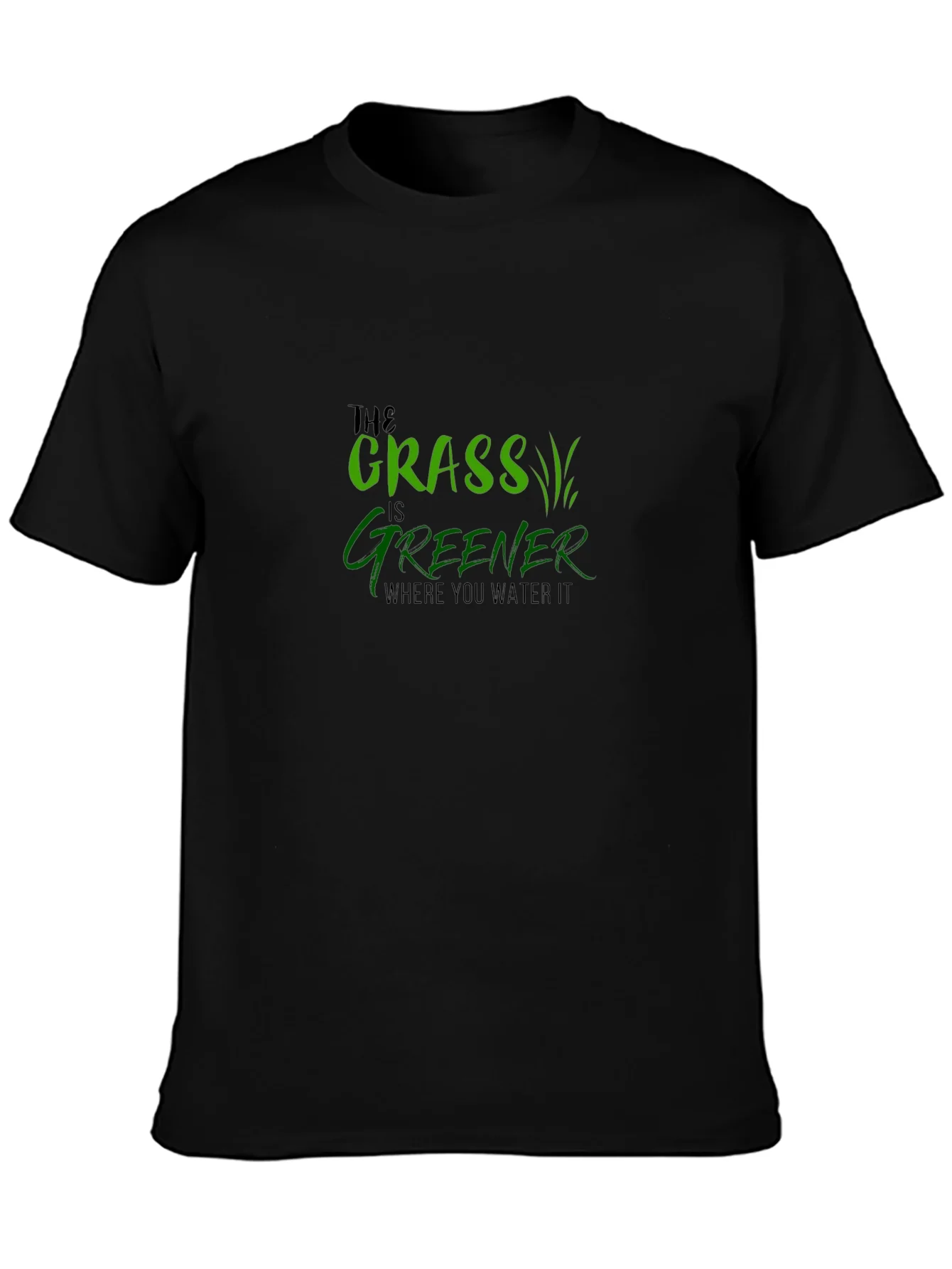 Camiseta Negra con Dise?o de Jardiner¨ªa Inspirador