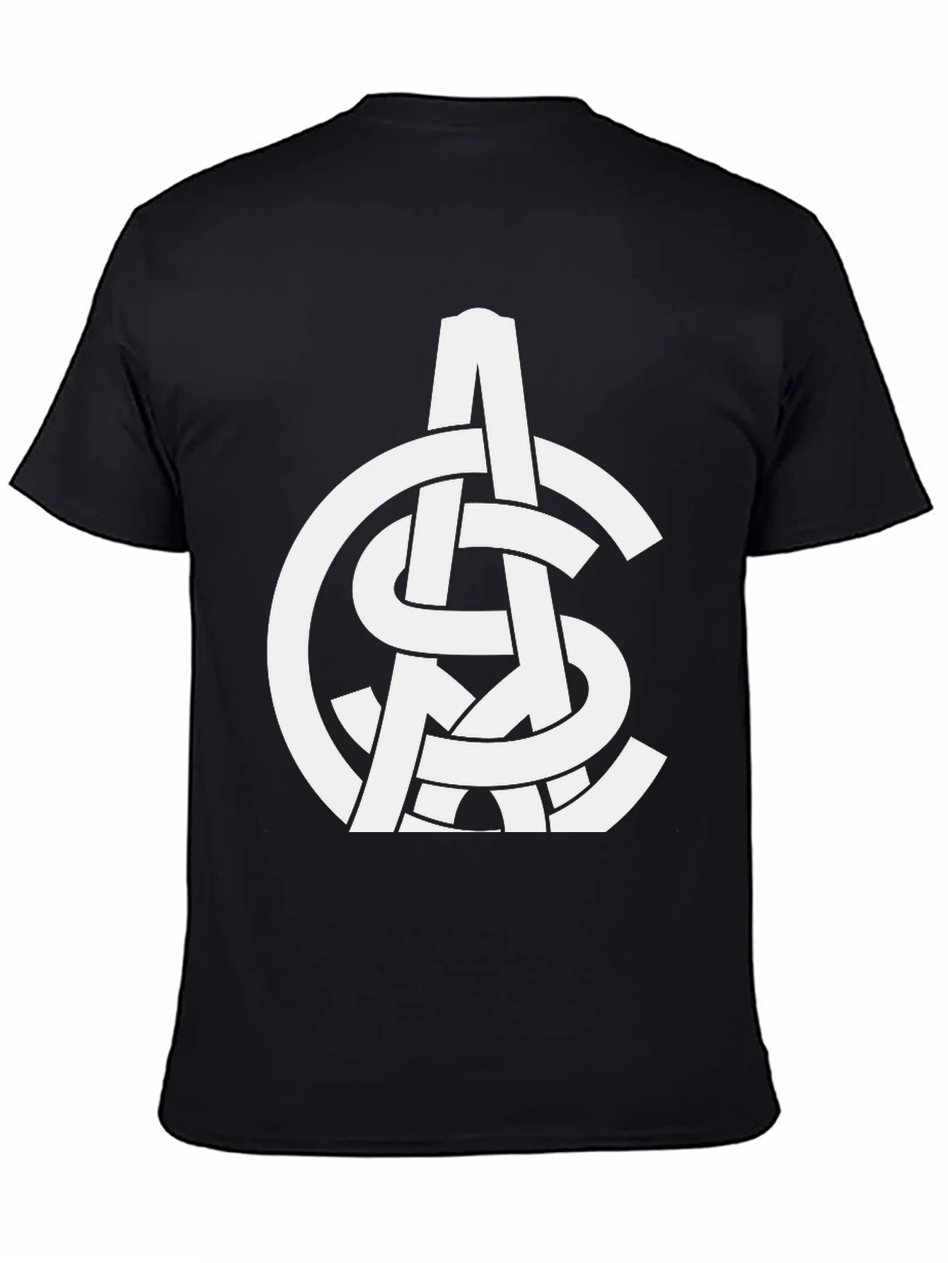 Rebbecca Abstract White Logo Print Black T-Shirt