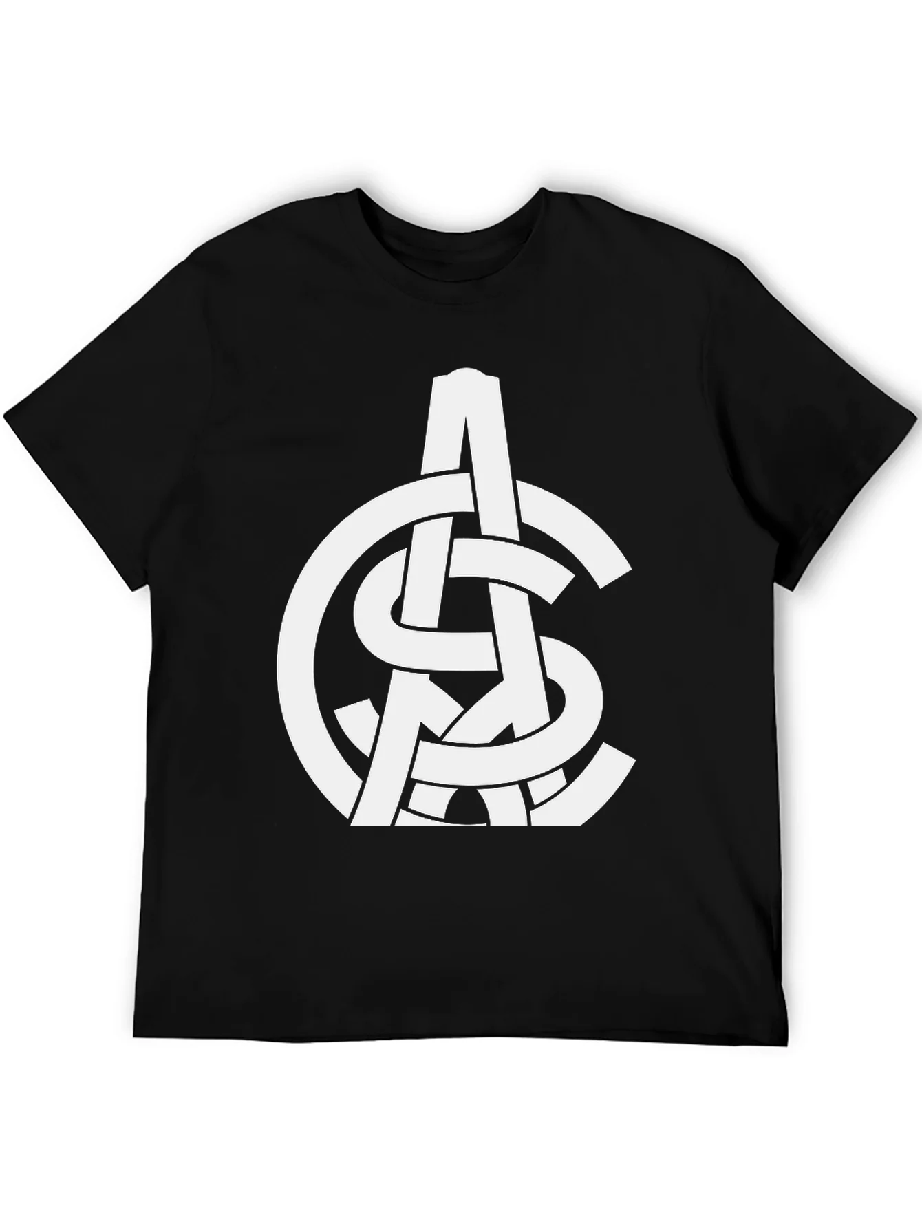 Rebbecca Abstract White Logo Print Black T-Shirt