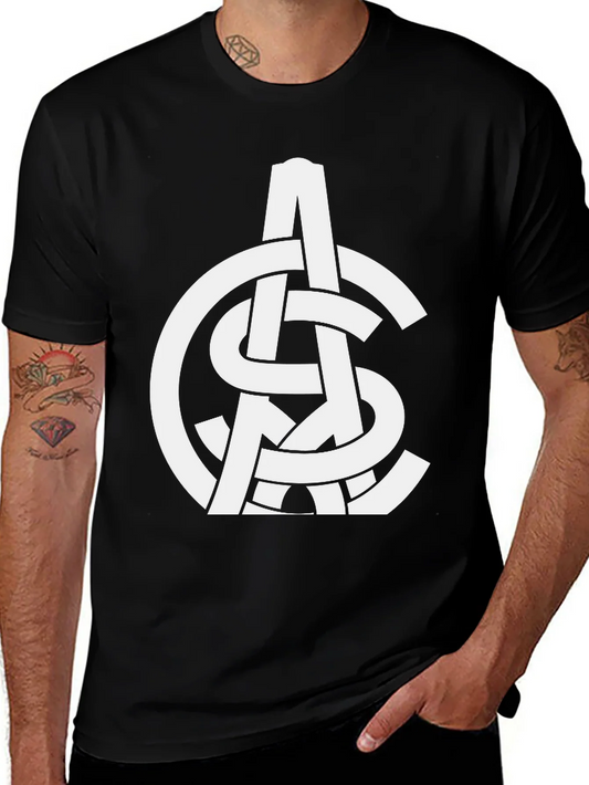 Rebbecca Abstract White Logo Print Black T-Shirt