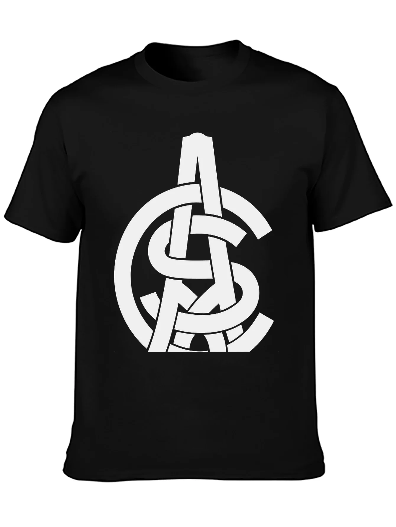 Rebbecca Abstract White Logo Print Black T-Shirt
