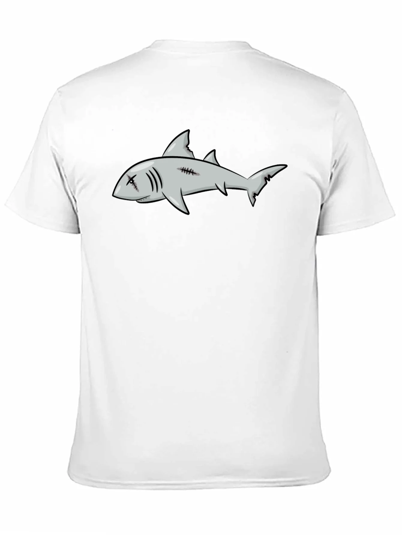 Camiseta Negra con Dise?o de Tibur¨®n de Dibujos Animados