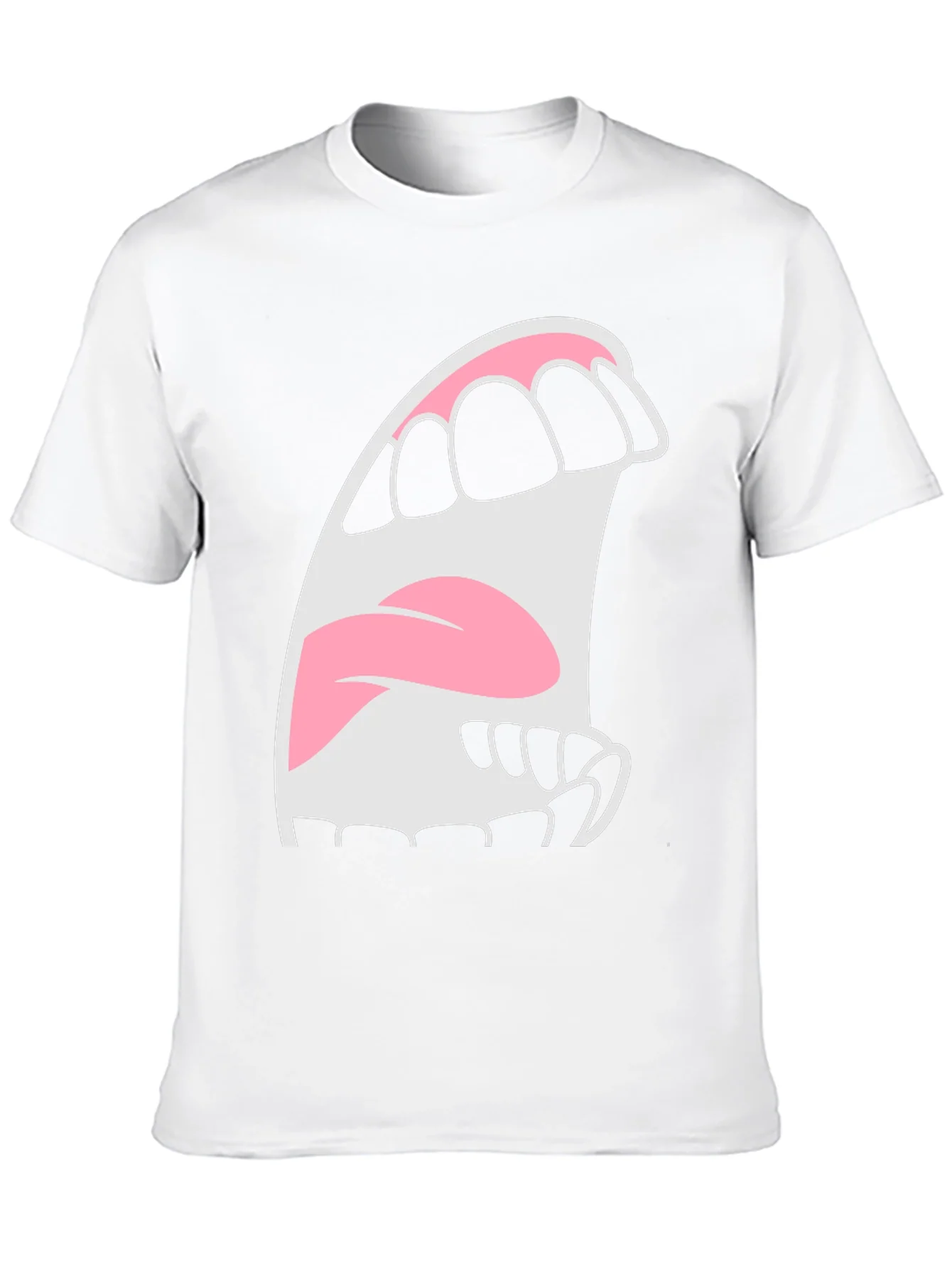 Camiseta Negra con Dise?o de Boca Abierta