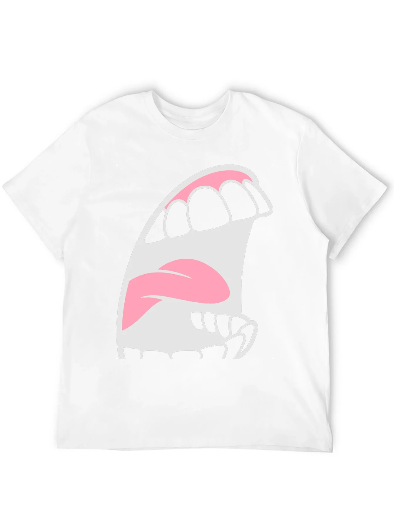 Camiseta Negra con Dise?o de Boca Abierta