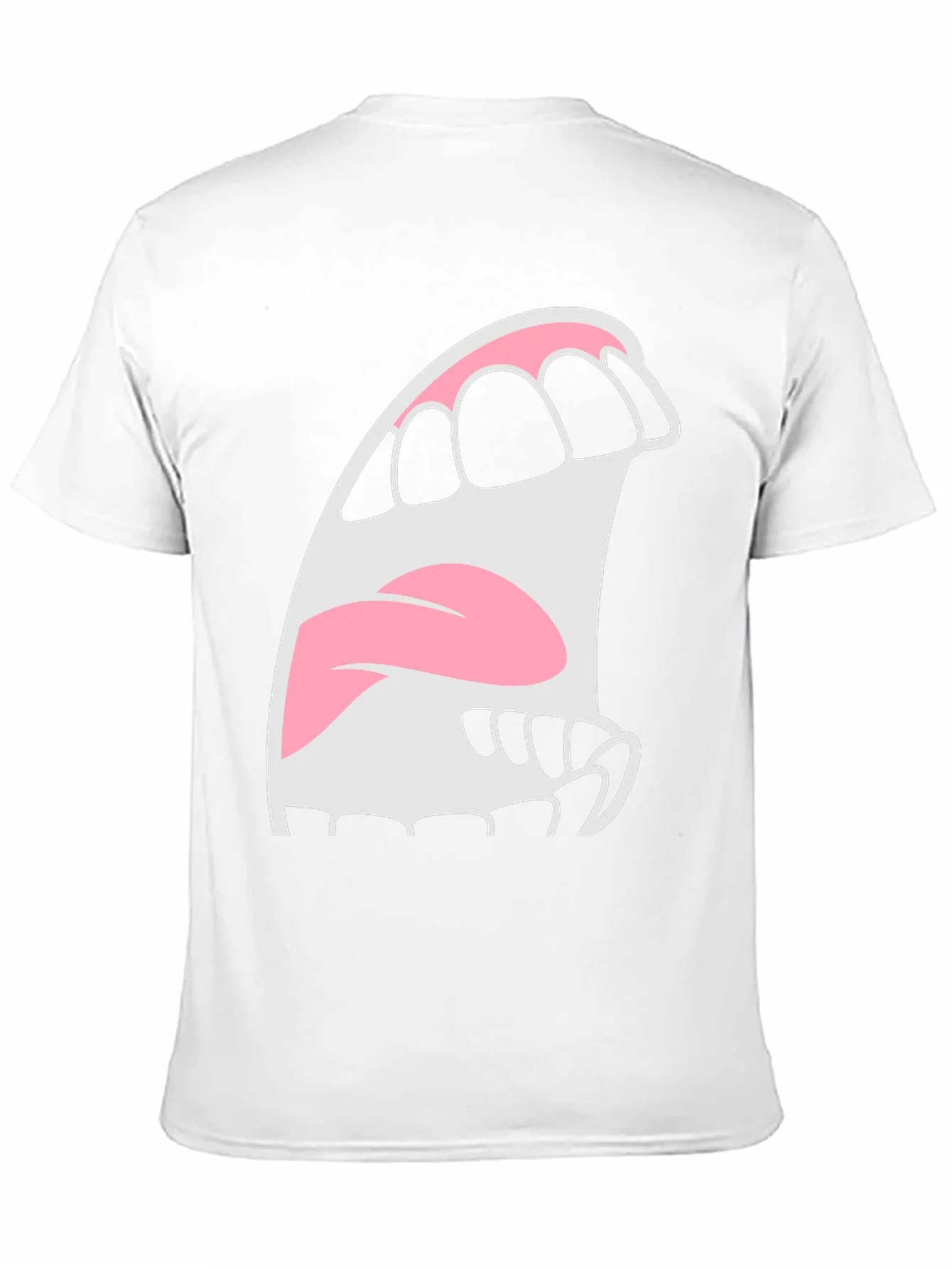 Camiseta Negra con Dise?o de Boca Abierta