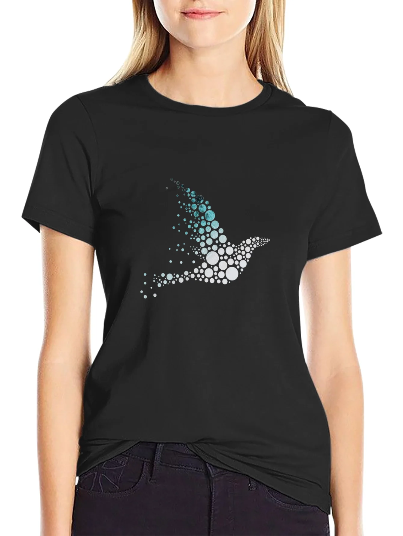 Rebbecca Abstract Bird Graphic Mens Black T-Shirt