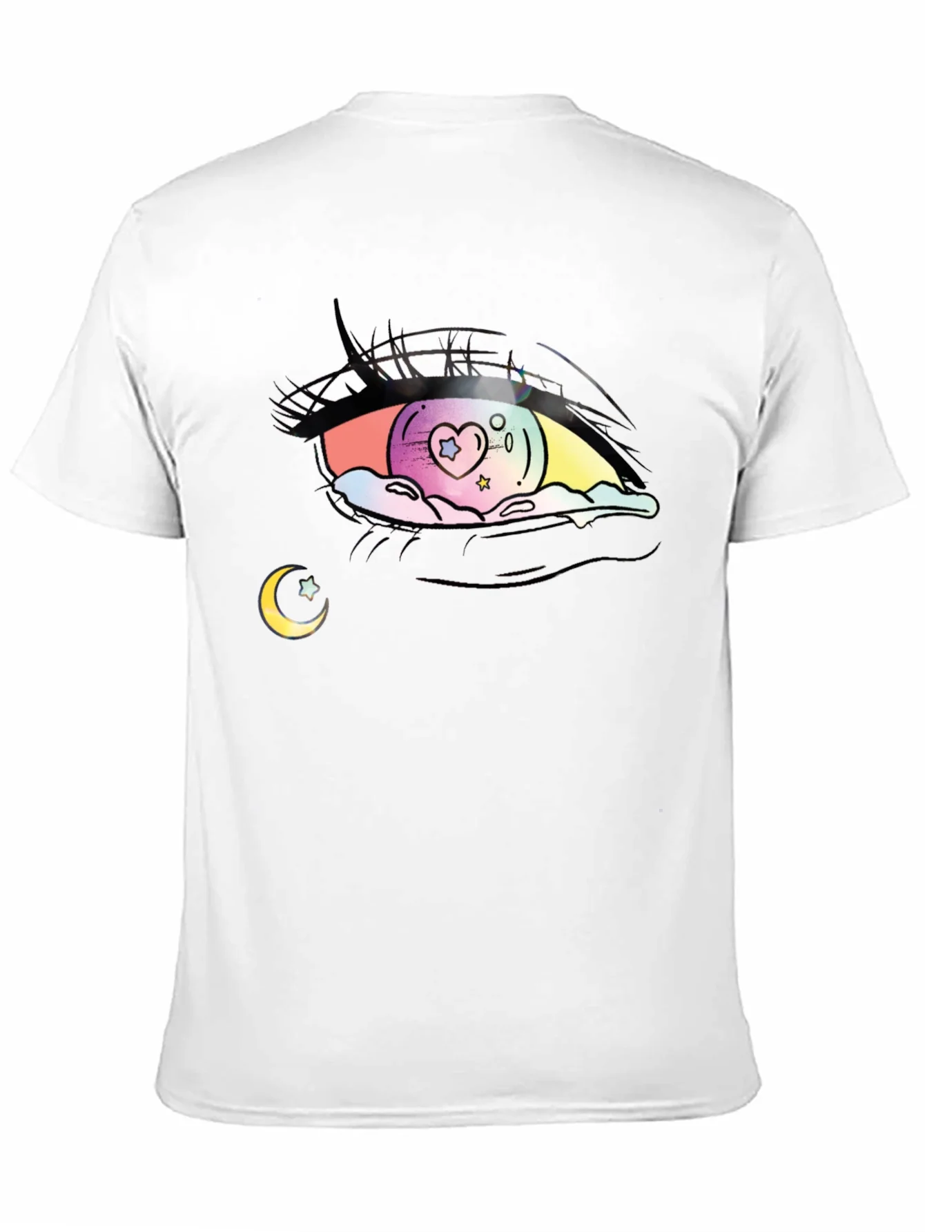 Camiseta Negra con Dise?o de Ojo Anime Estelar