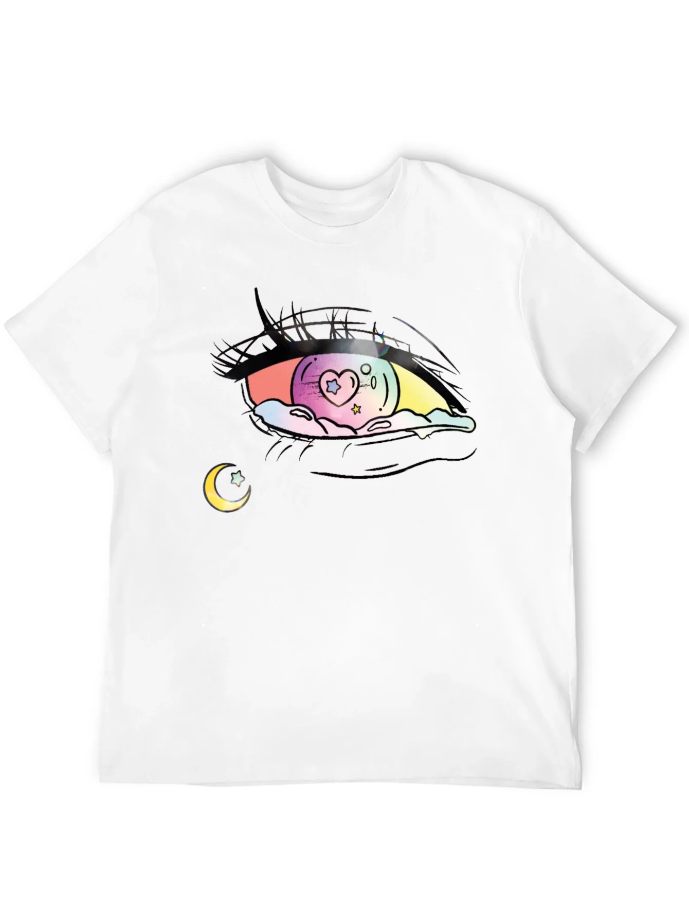 Camiseta Negra con Dise?o de Ojo Anime Estelar