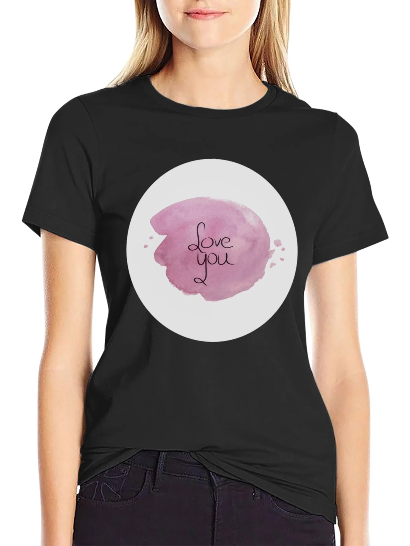 Camiseta Negra con Dise?o Love You